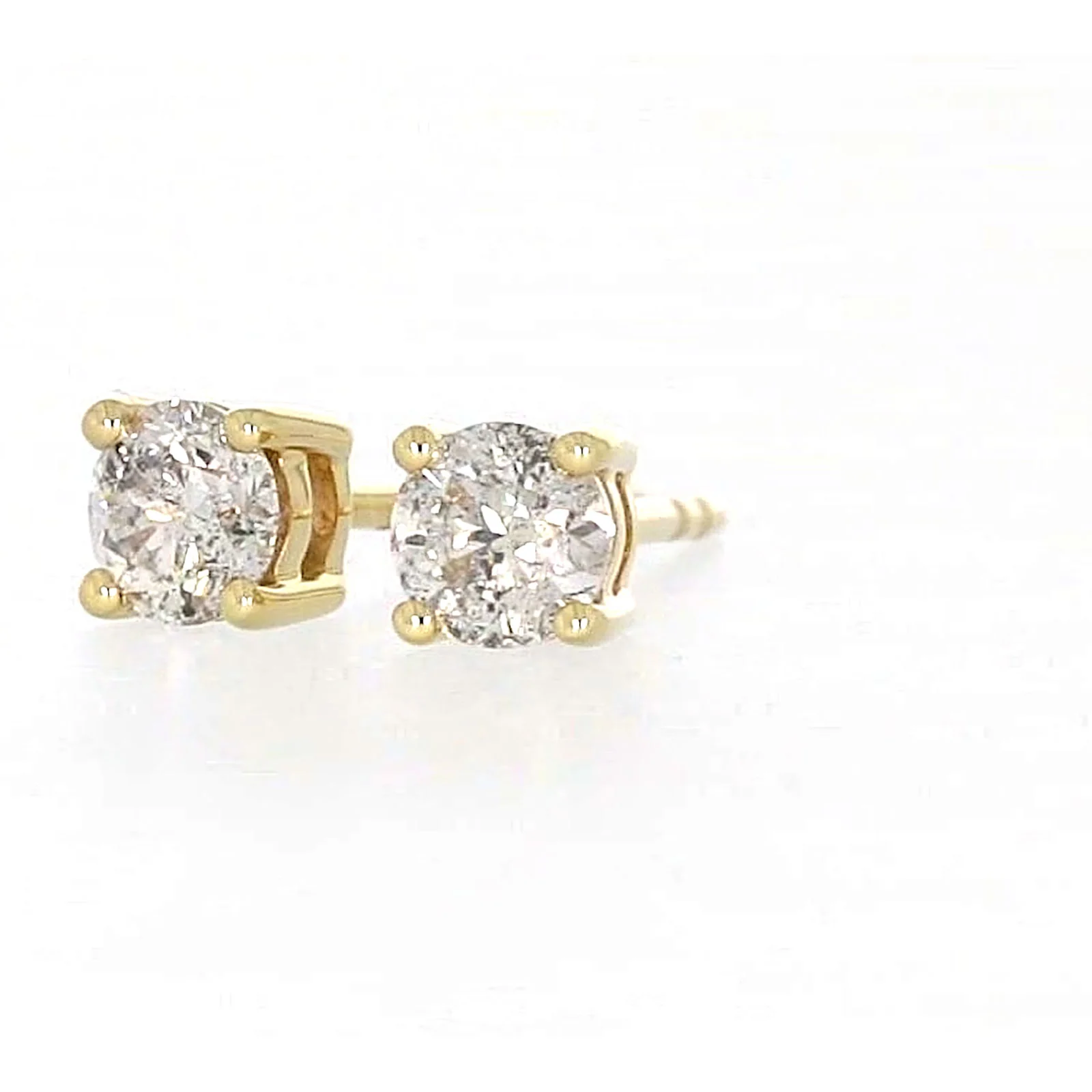 Solitaire 9ct Yellow Gold Round Brilliant Cut 1/2 CARAT tw of Diamonds Stud Earrings - Image 7