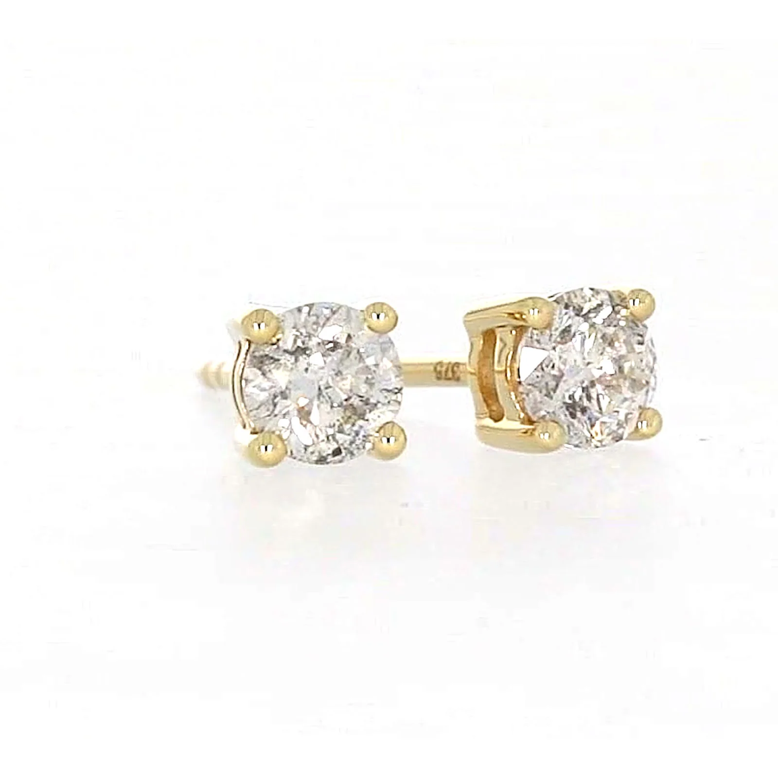 Solitaire 9ct Yellow Gold Round Brilliant Cut 1/2 CARAT tw of Diamonds Stud Earrings - Image 70