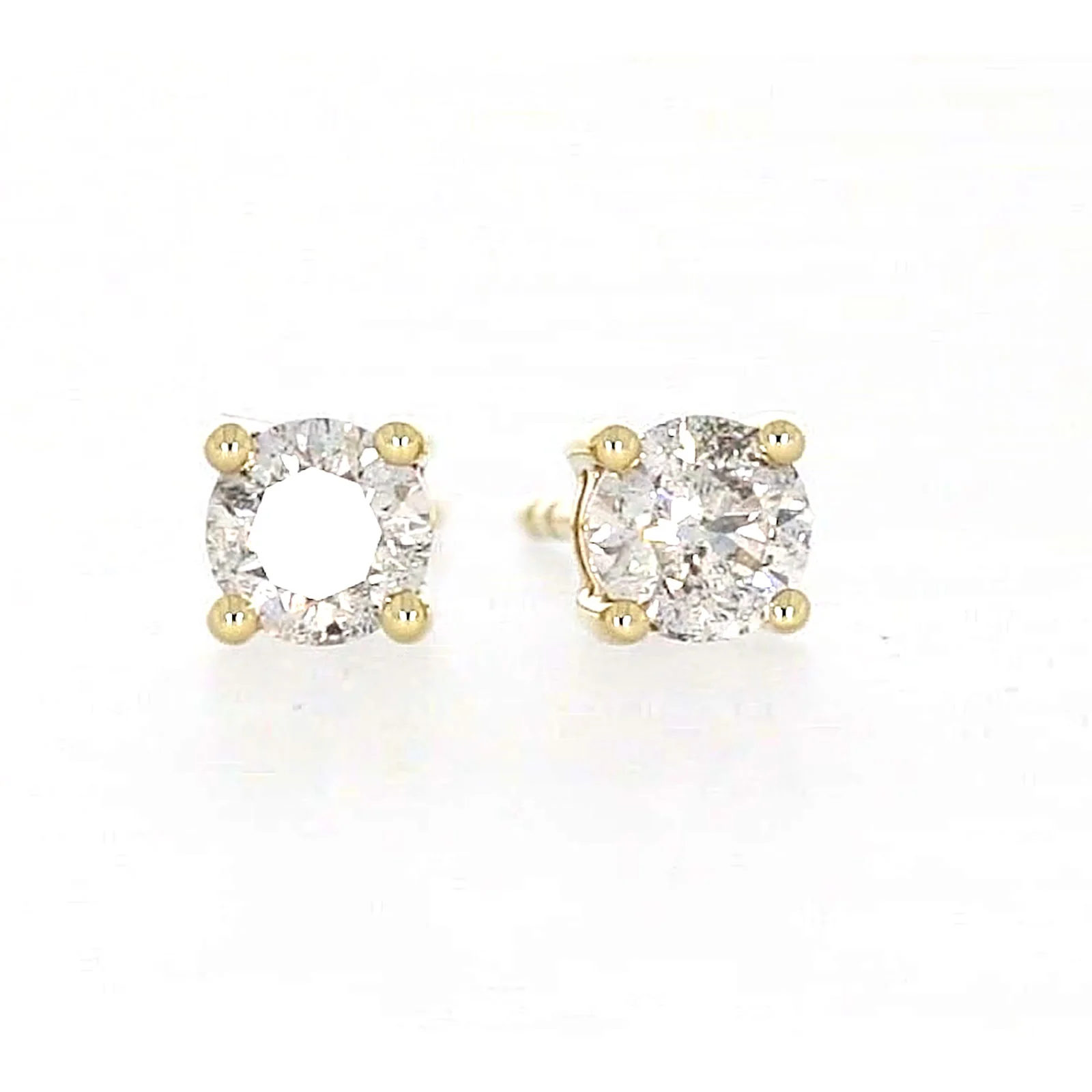Solitaire 9ct Yellow Gold Round Brilliant Cut 1/2 CARAT tw of Diamonds Stud Earrings - Image 74