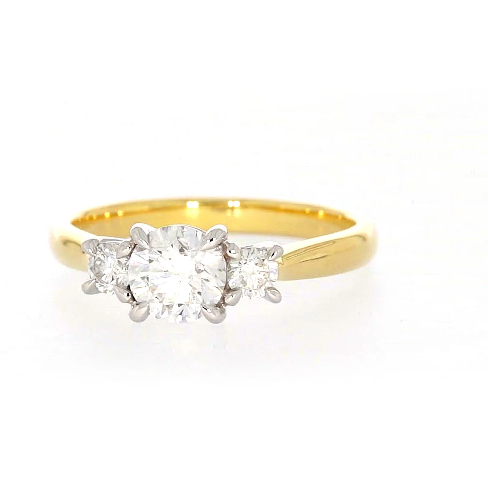 Celebration 18ct Yellow Gold Round Brilliant Cut 1 Carat tw of Certified Lab Grown Diamonds Ring - Image 3