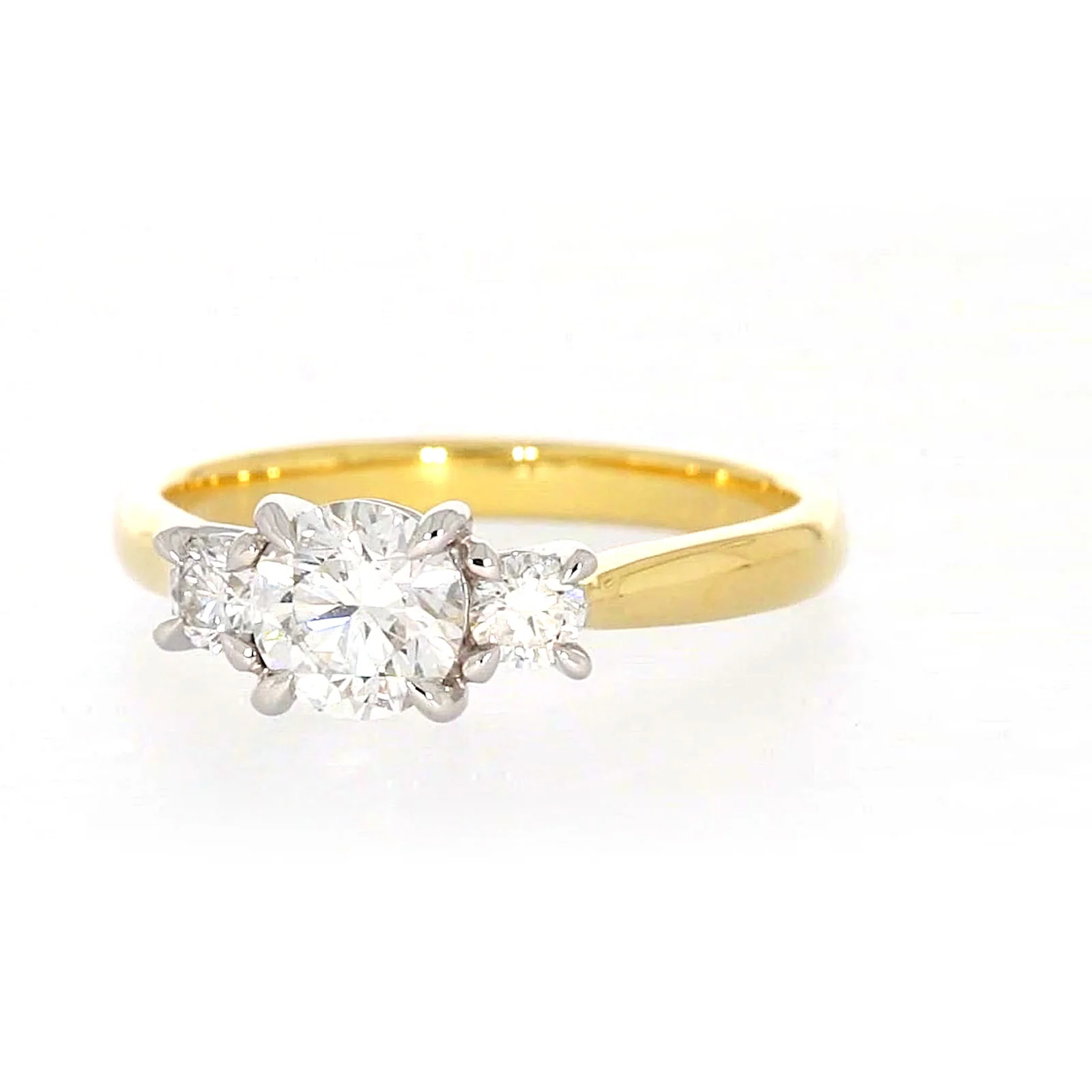 Celebration 18ct Yellow Gold Round Brilliant Cut 1 Carat tw of Certified Lab Grown Diamonds Ring - Image 4