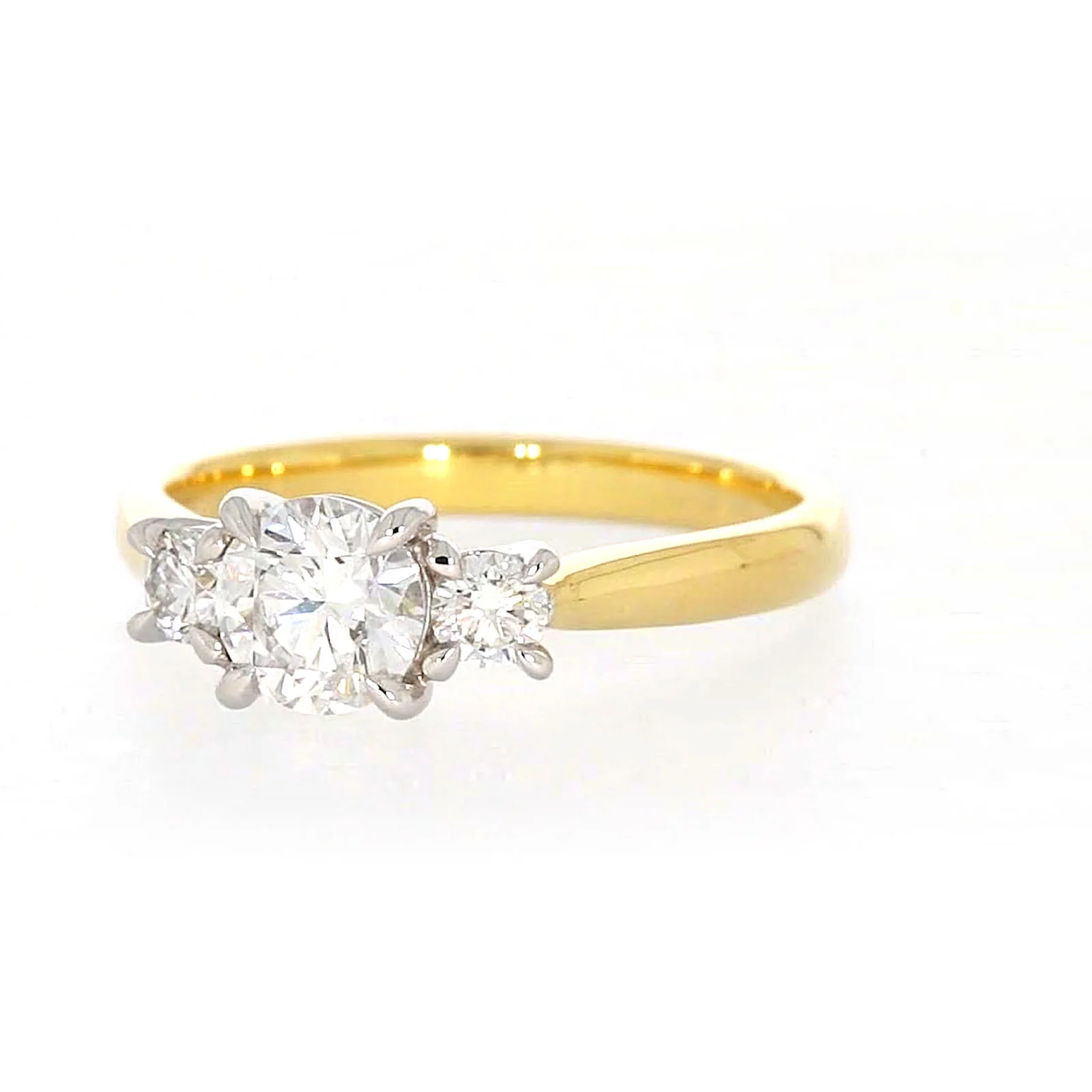 Celebration 18ct Yellow Gold Round Brilliant Cut 1 Carat tw of Certified Lab Grown Diamonds Ring - Image 5