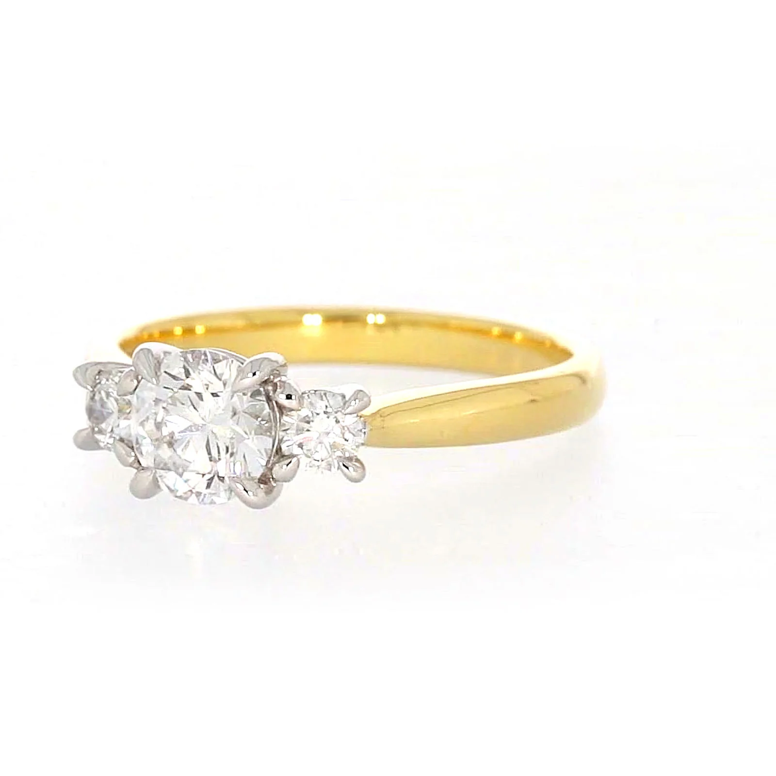 Celebration 18ct Yellow Gold Round Brilliant Cut 1 Carat tw of Certified Lab Grown Diamonds Ring - Image 6