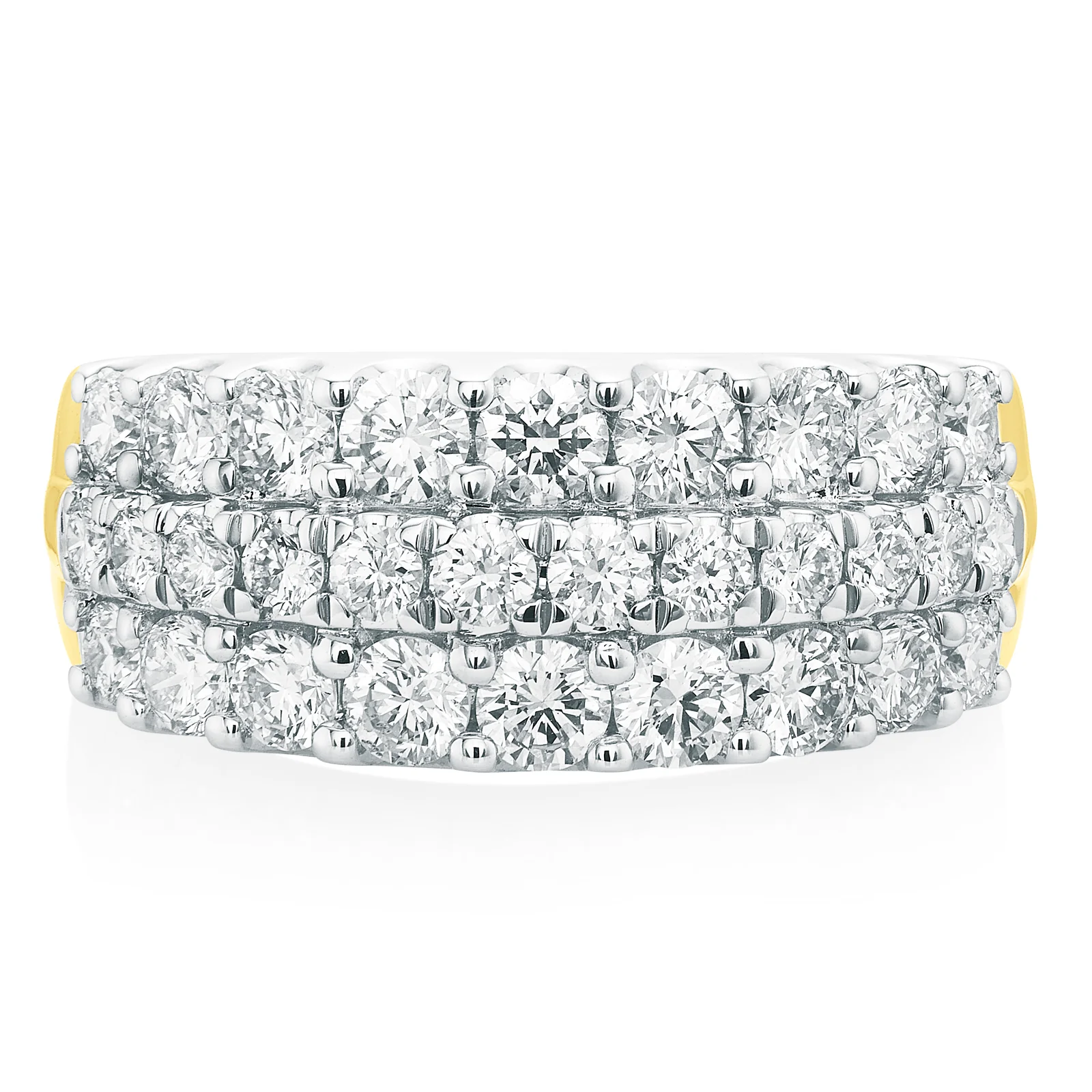 Celebration 9ct Yellow Gold Round Brilliant Cut 1 1/2 Carat tw of Lab Grown Diamonds Ring