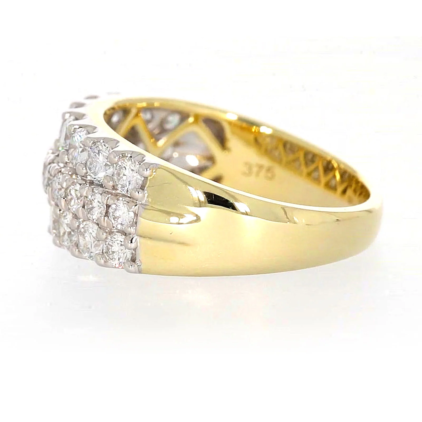 Celebration 9ct Yellow Gold Round Brilliant Cut 1 1/2 Carat tw of Lab Grown Diamonds Ring - Image 21