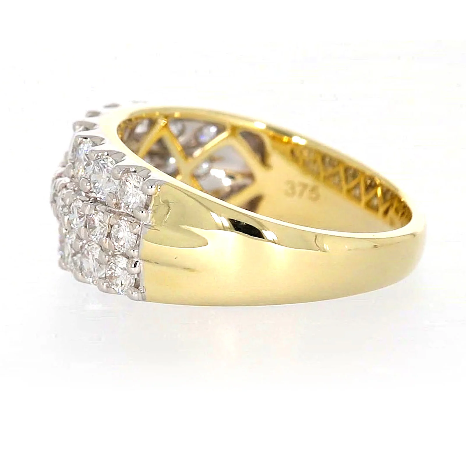 Celebration 9ct Yellow Gold Round Brilliant Cut 1 1/2 Carat tw of Lab Grown Diamonds Ring - Image 22