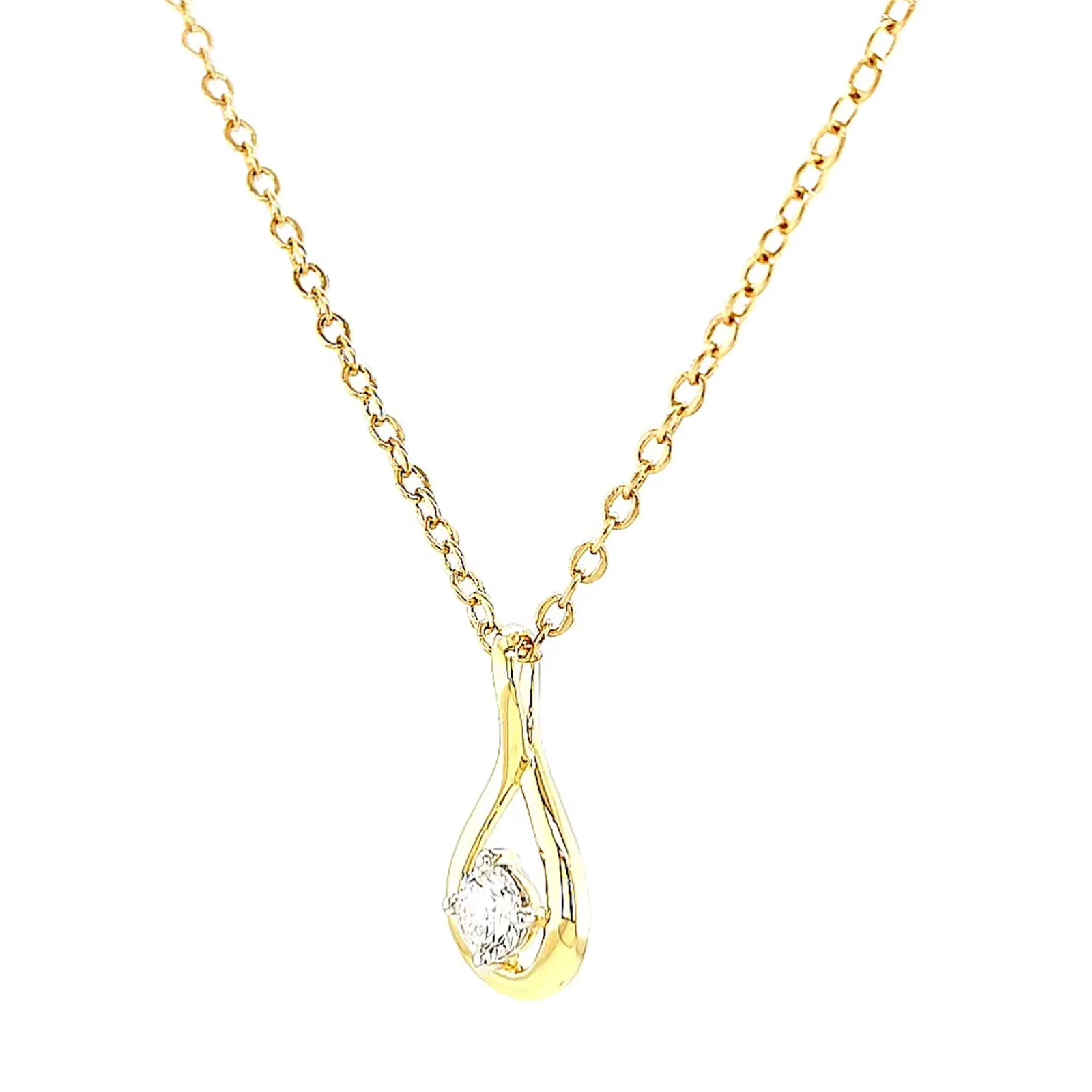 Celebration 9ct Yellow Gold Round Brilliant Cut 1/4 Carat tw of Lab Grown Diamonds Pendant - Image 10