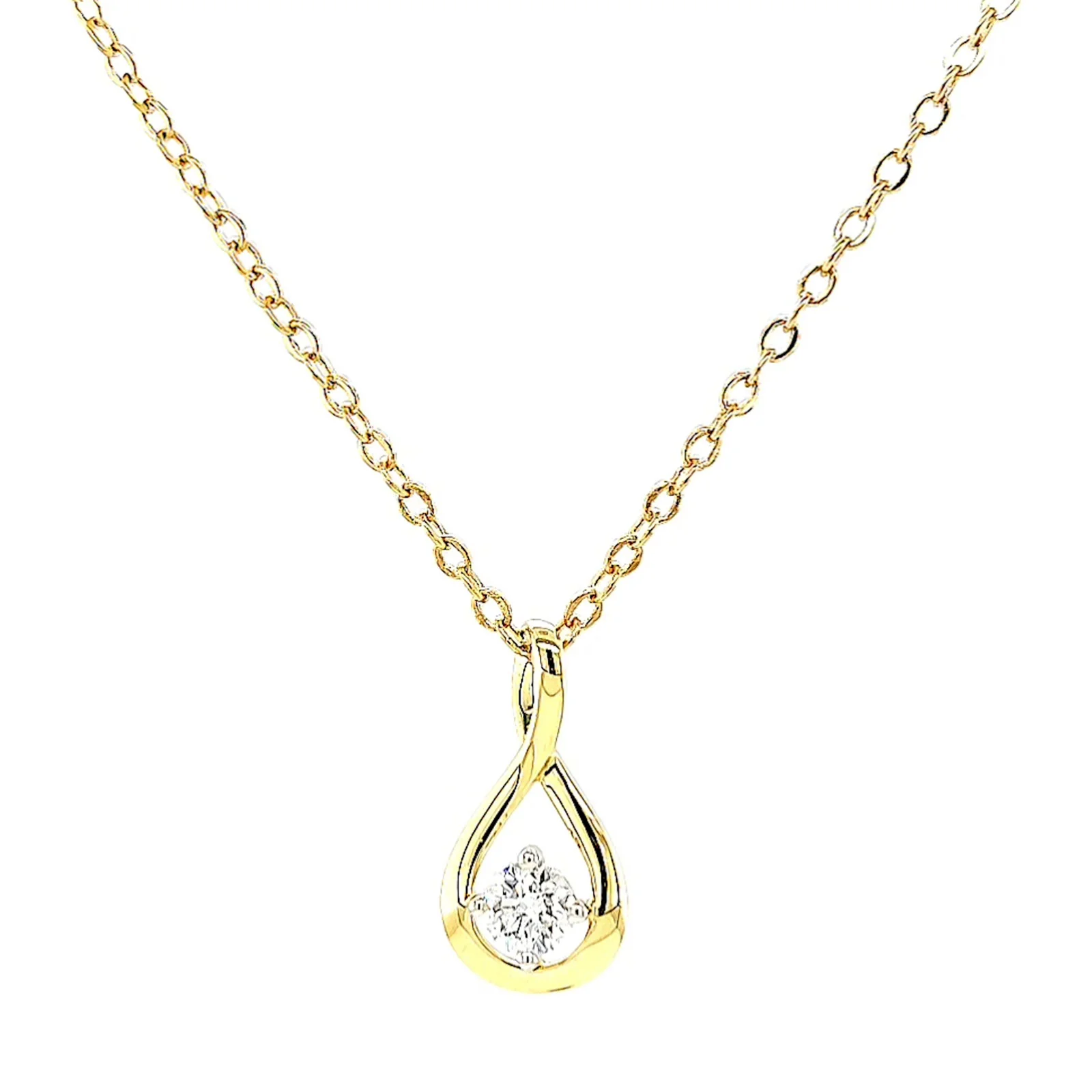 Celebration 9ct Yellow Gold Round Brilliant Cut 1/4 Carat tw of Lab Grown Diamonds Pendant - Image 2