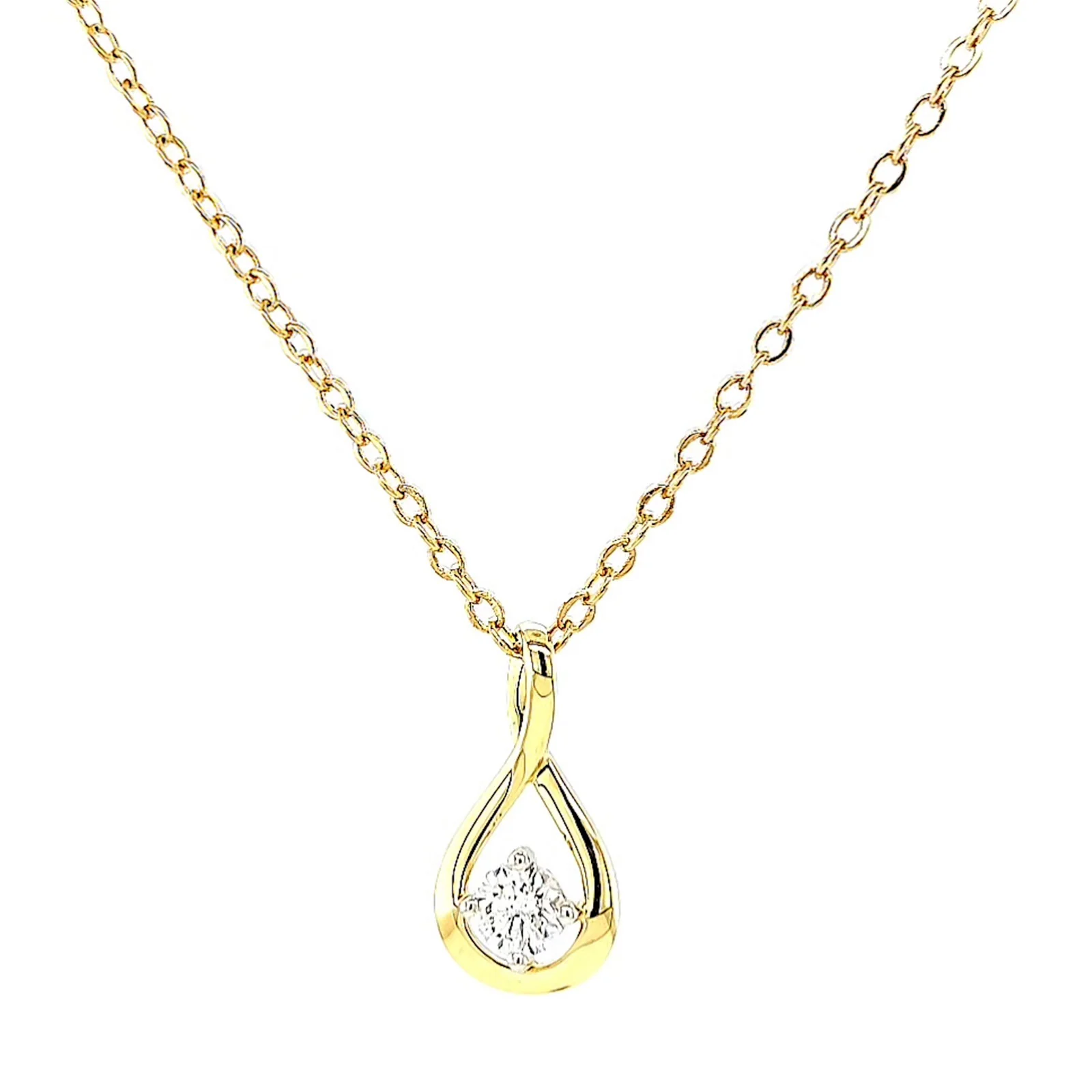 Celebration 9ct Yellow Gold Round Brilliant Cut 1/4 Carat tw of Lab Grown Diamonds Pendant - Image 3