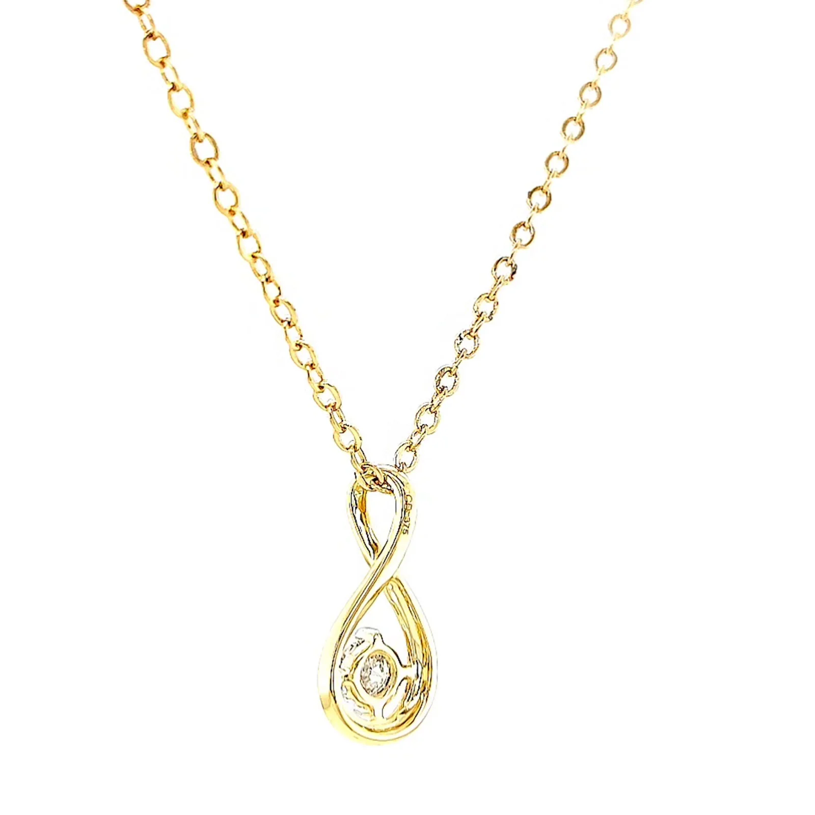 Celebration 9ct Yellow Gold Round Brilliant Cut 1/4 Carat tw of Lab Grown Diamonds Pendant - Image 30