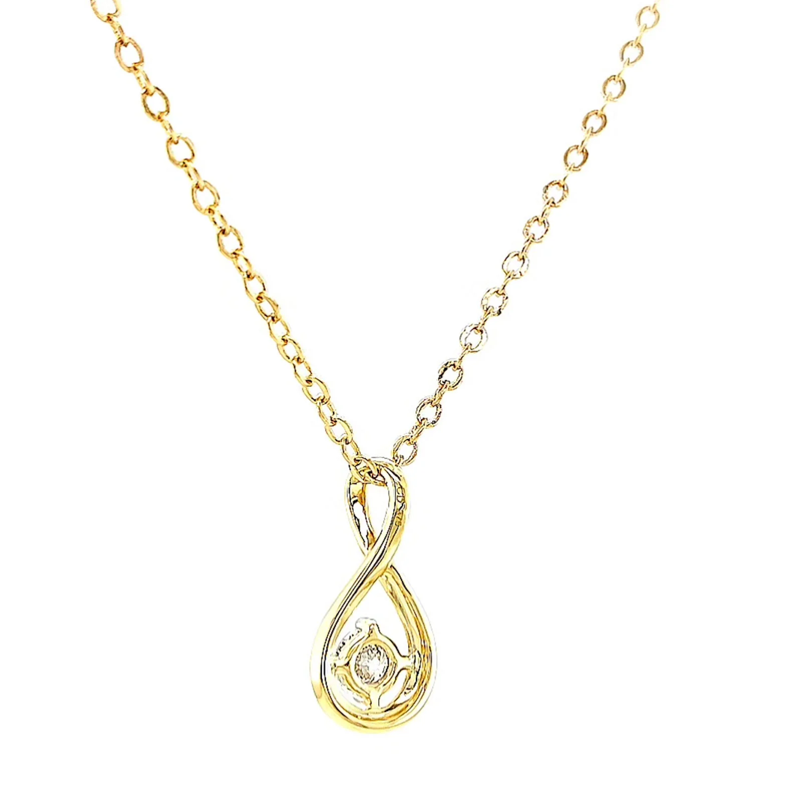 Celebration 9ct Yellow Gold Round Brilliant Cut 1/4 Carat tw of Lab Grown Diamonds Pendant - Image 32