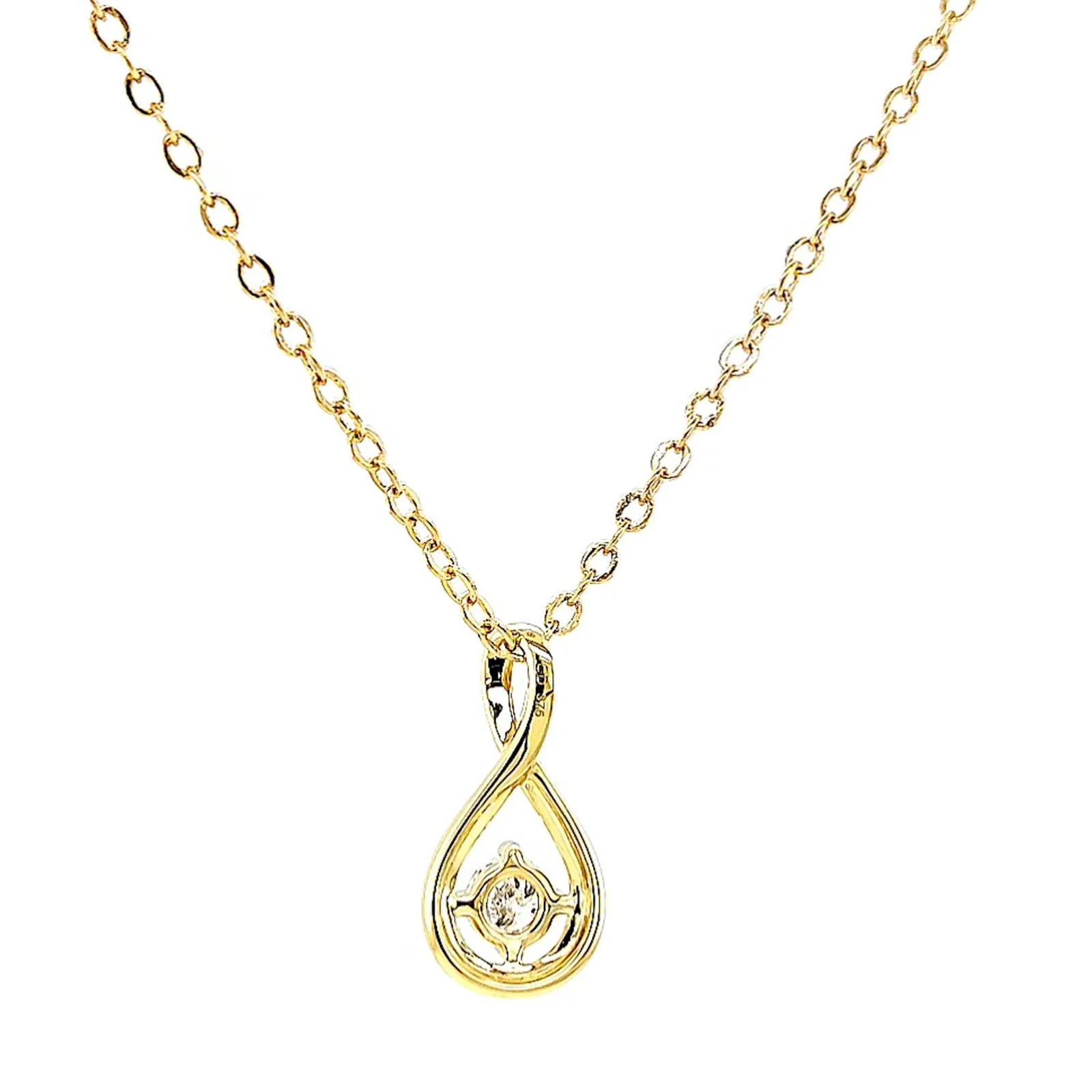 Celebration 9ct Yellow Gold Round Brilliant Cut 1/4 Carat tw of Lab Grown Diamonds Pendant - Image 35