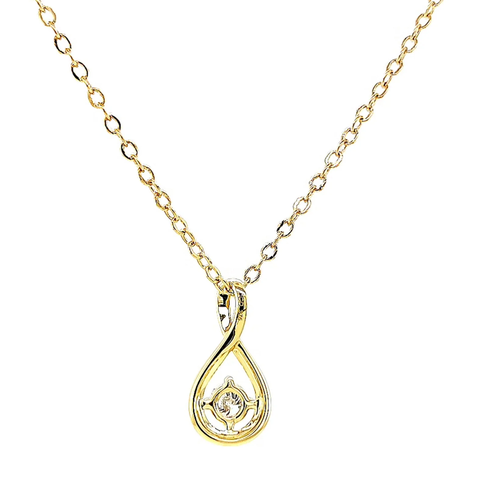 Celebration 9ct Yellow Gold Round Brilliant Cut 1/4 Carat tw of Lab Grown Diamonds Pendant - Image 36