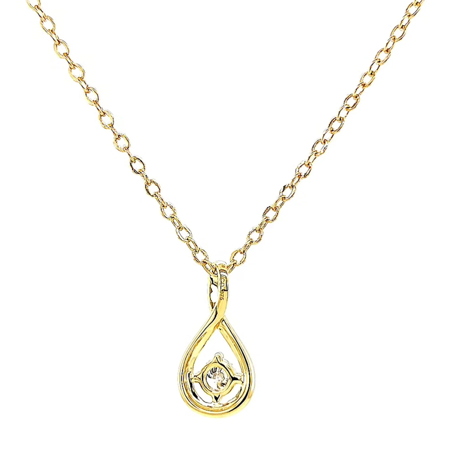 Celebration 9ct Yellow Gold Round Brilliant Cut 1/4 Carat tw of Lab Grown Diamonds Pendant - Image 39
