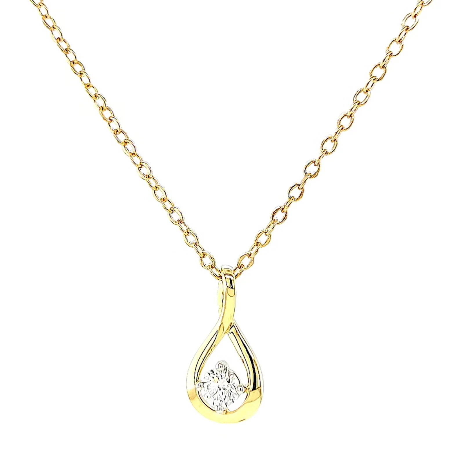 Celebration 9ct Yellow Gold Round Brilliant Cut 1/4 Carat tw of Lab Grown Diamonds Pendant - Image 4