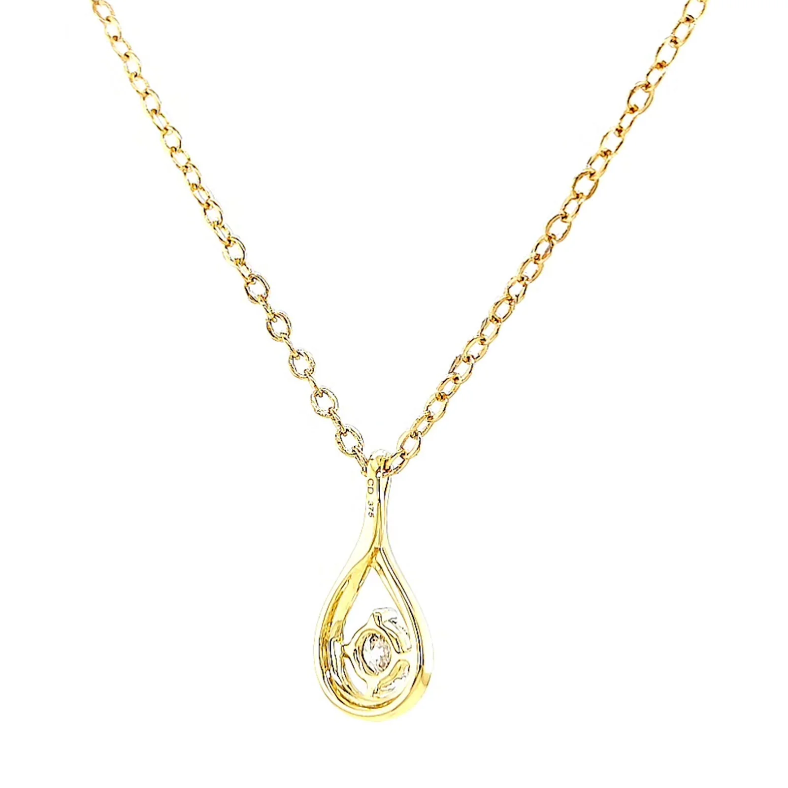 Celebration 9ct Yellow Gold Round Brilliant Cut 1/4 Carat tw of Lab Grown Diamonds Pendant - Image 44
