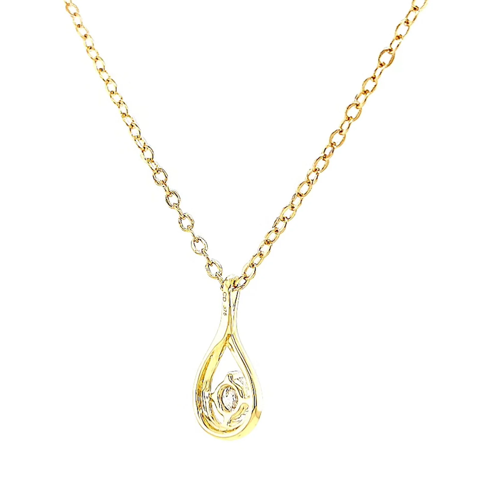 Celebration 9ct Yellow Gold Round Brilliant Cut 1/4 Carat tw of Lab Grown Diamonds Pendant - Image 45