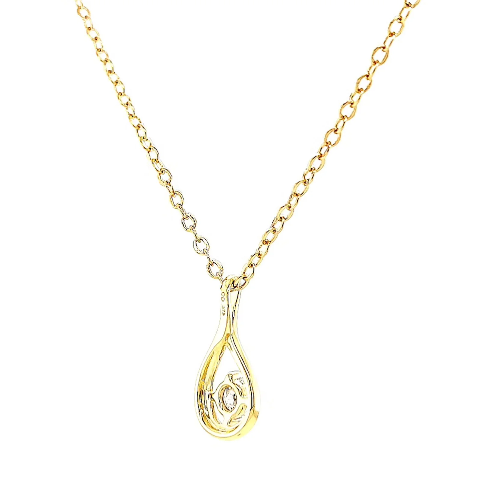 Celebration 9ct Yellow Gold Round Brilliant Cut 1/4 Carat tw of Lab Grown Diamonds Pendant - Image 46