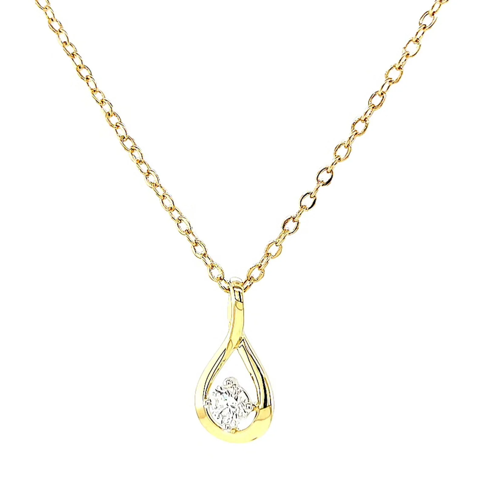 Celebration 9ct Yellow Gold Round Brilliant Cut 1/4 Carat tw of Lab Grown Diamonds Pendant - Image 5