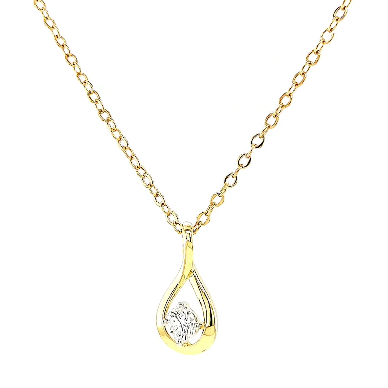 Celebration 9ct Yellow Gold Round Brilliant Cut 1/4 Carat tw of Lab Grown Diamonds Pendant - Image 6