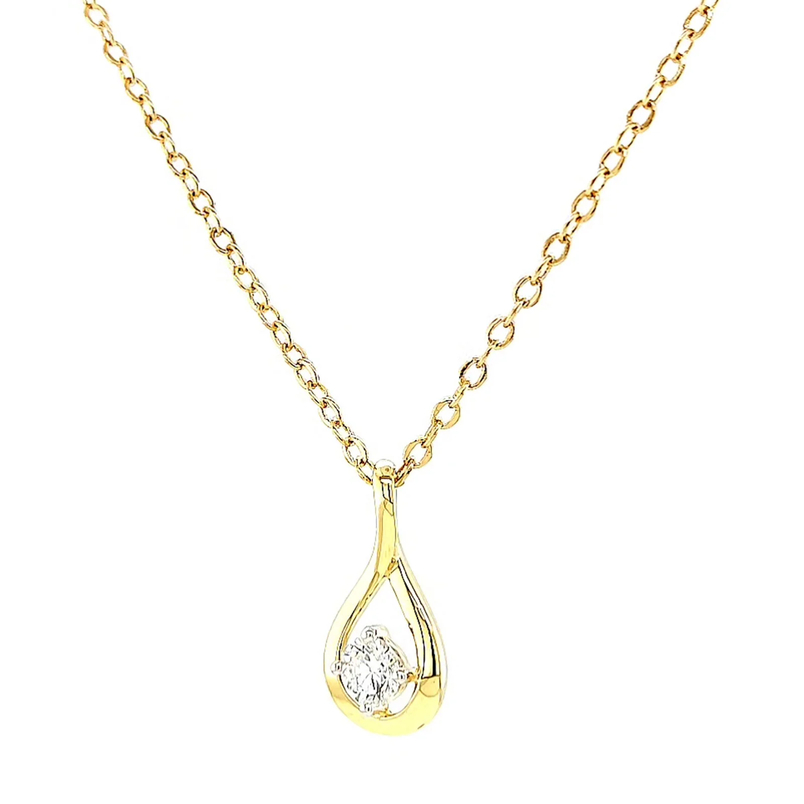 Celebration 9ct Yellow Gold Round Brilliant Cut 1/4 Carat tw of Lab Grown Diamonds Pendant - Image 7