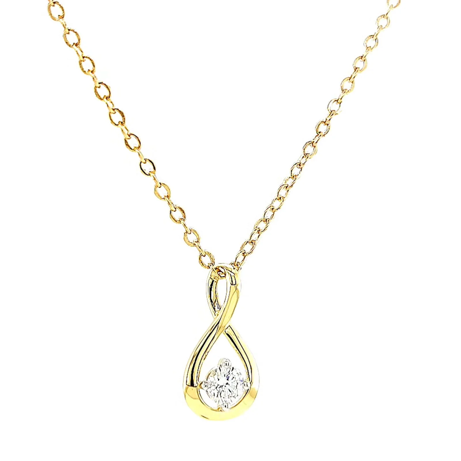 Celebration 9ct Yellow Gold Round Brilliant Cut 1/4 Carat tw of Lab Grown Diamonds Pendant - Image 70