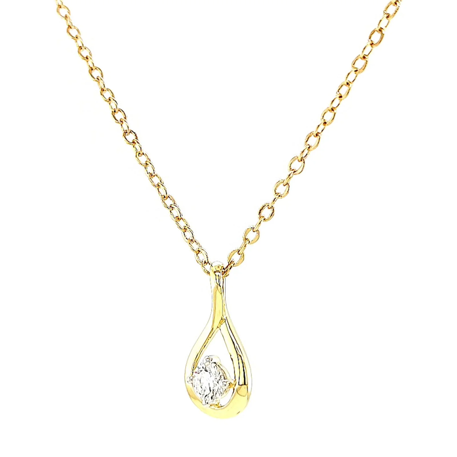 Celebration 9ct Yellow Gold Round Brilliant Cut 1/4 Carat tw of Lab Grown Diamonds Pendant - Image 8