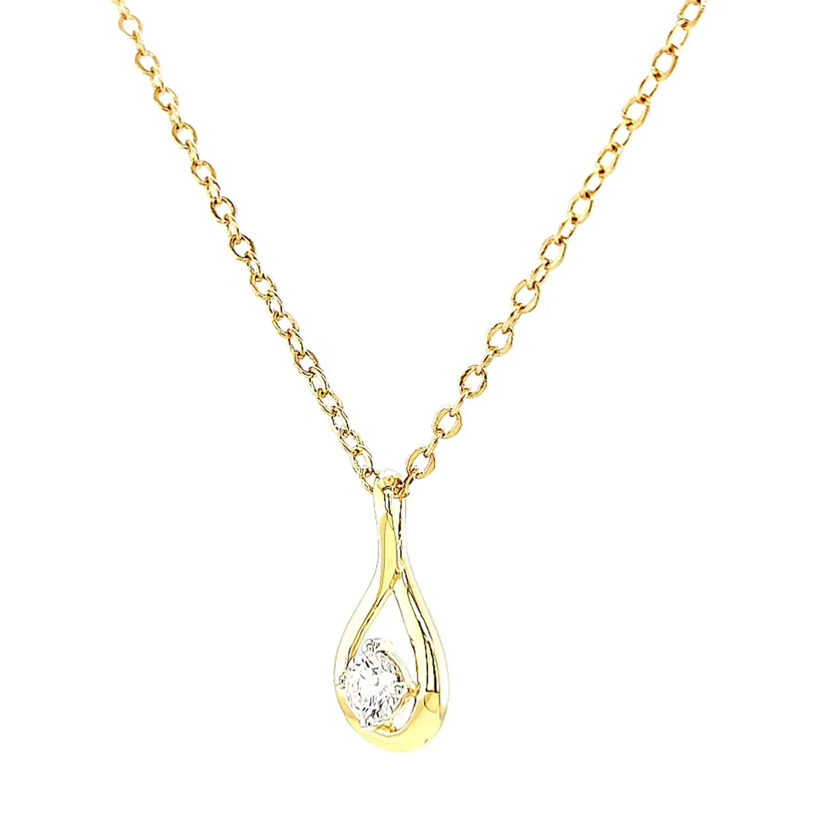 Celebration 9ct Yellow Gold Round Brilliant Cut 1/4 Carat tw of Lab Grown Diamonds Pendant - Image 9