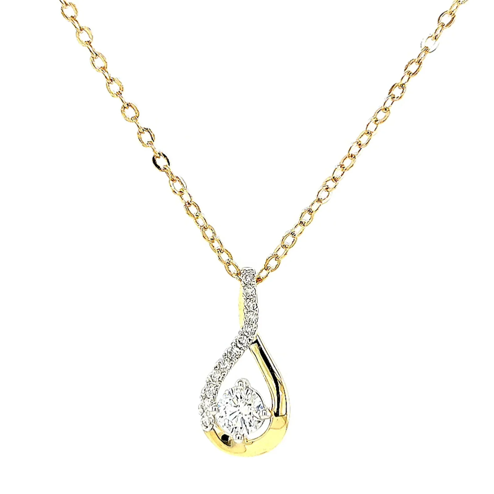 Celebration 9ct Yellow Gold Round Brilliant Cut 1/2 Carat tw of Certified Lab Grown Diamonds Pendant - Image 2
