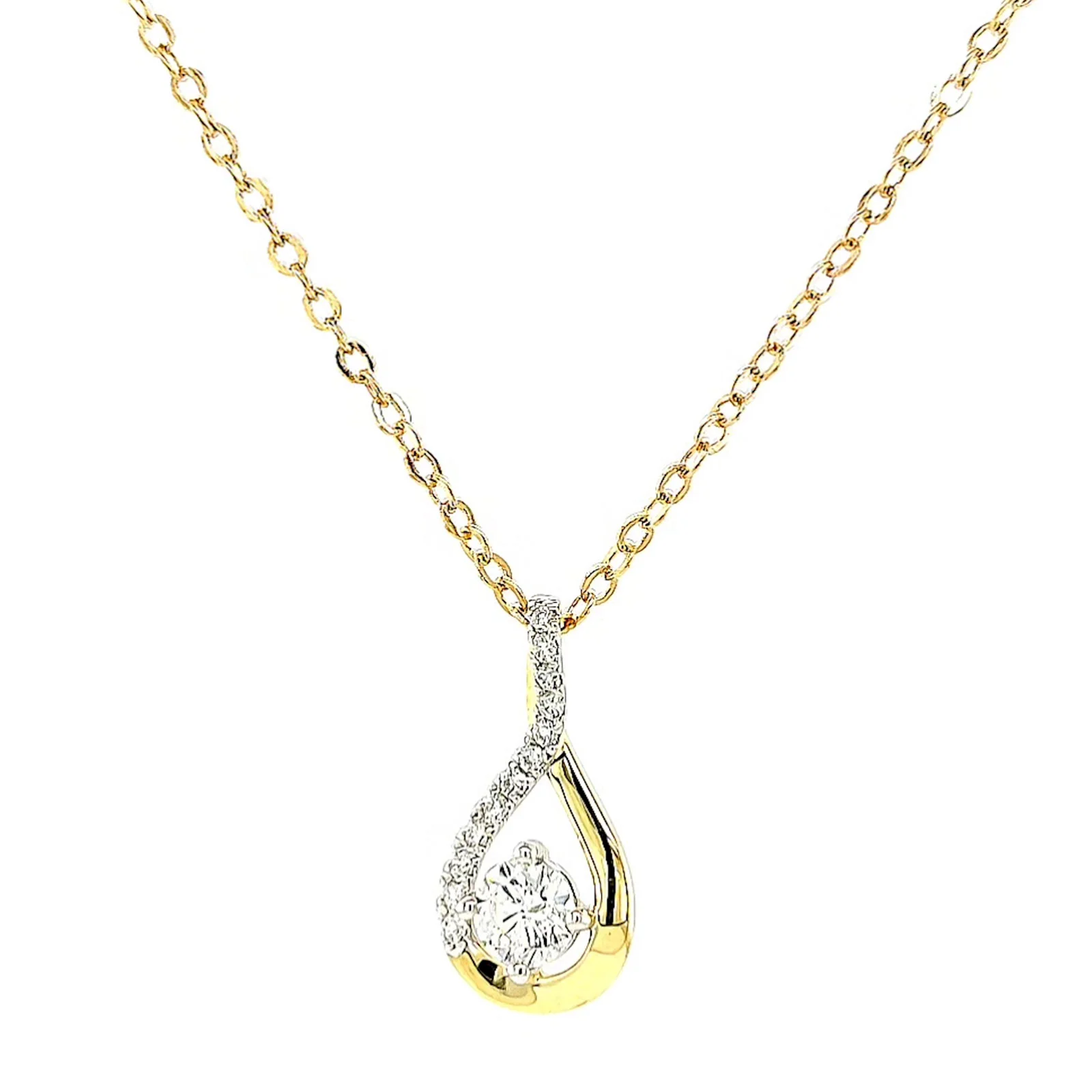 Celebration 9ct Yellow Gold Round Brilliant Cut 1/2 Carat tw of Certified Lab Grown Diamonds Pendant - Image 3