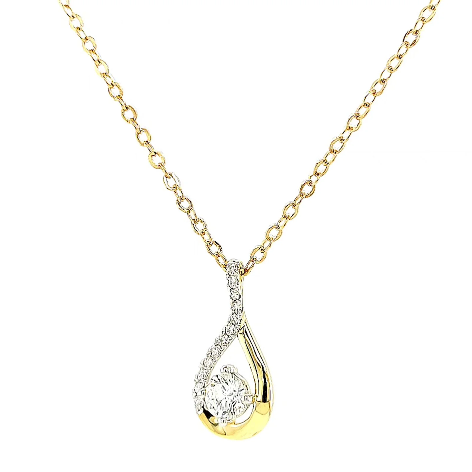 Celebration 9ct Yellow Gold Round Brilliant Cut 1/2 Carat tw of Certified Lab Grown Diamonds Pendant - Image 5