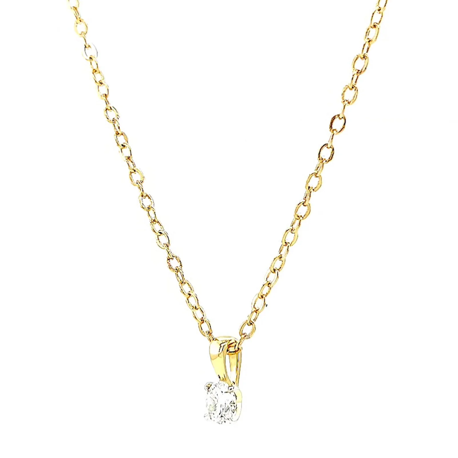 Celebration 9ct Yellow Gold Round Brilliant Cut 1/4 CARAT Lab Grown Diamond Pendant - Image 10
