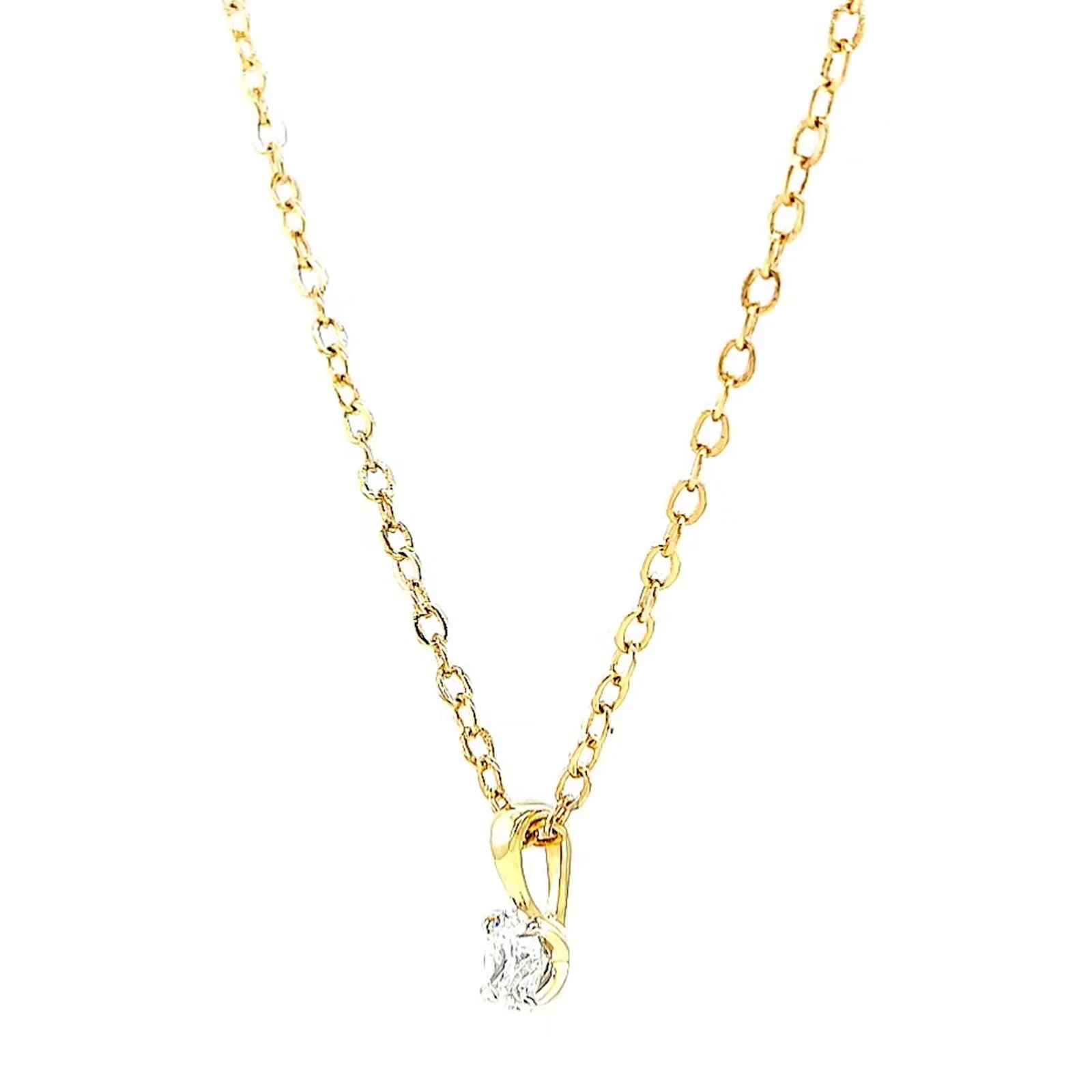 Celebration 9ct Yellow Gold Round Brilliant Cut 1/4 CARAT Lab Grown Diamond Pendant - Image 13