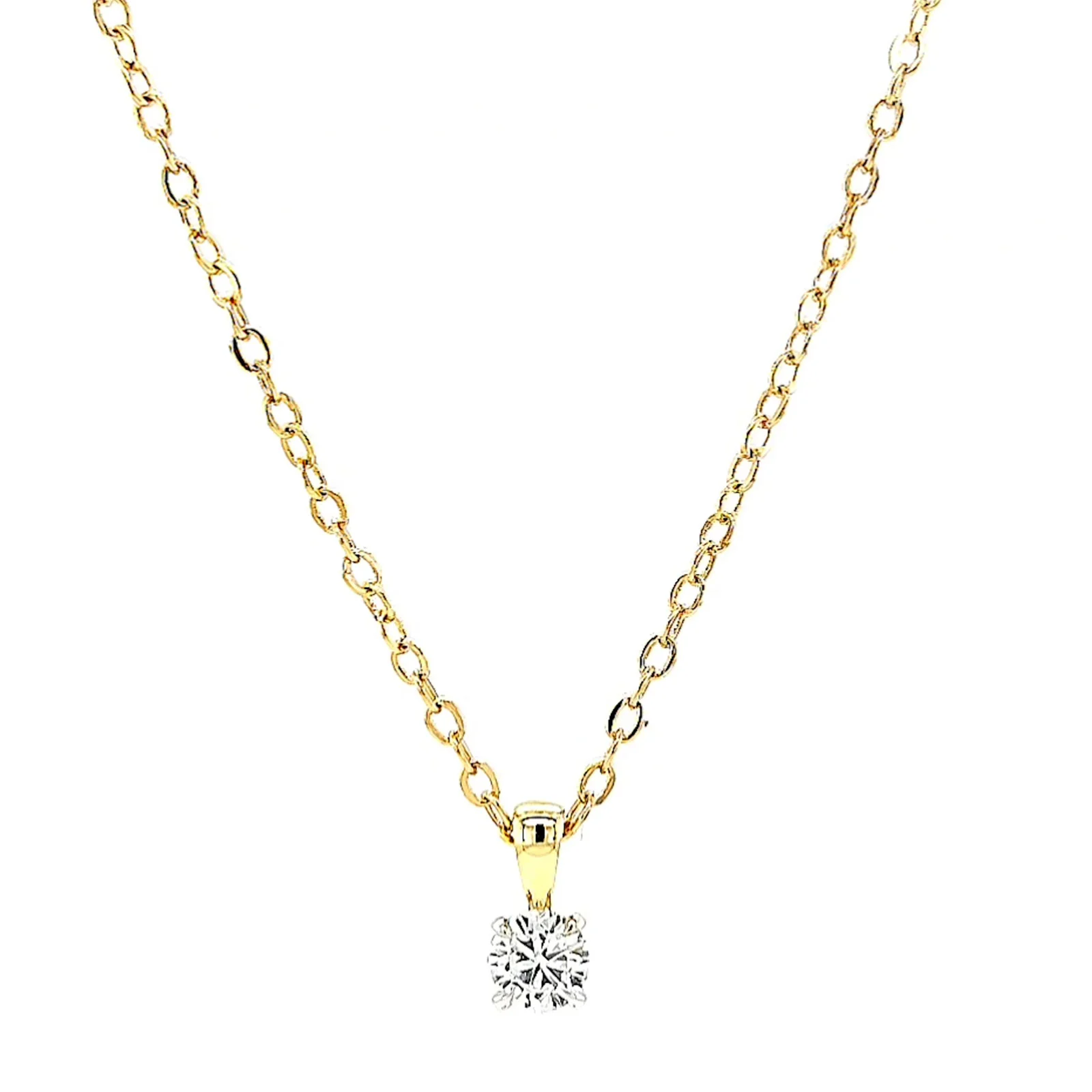 Celebration 9ct Yellow Gold Round Brilliant Cut 1/4 CARAT Lab Grown Diamond Pendant - Image 2