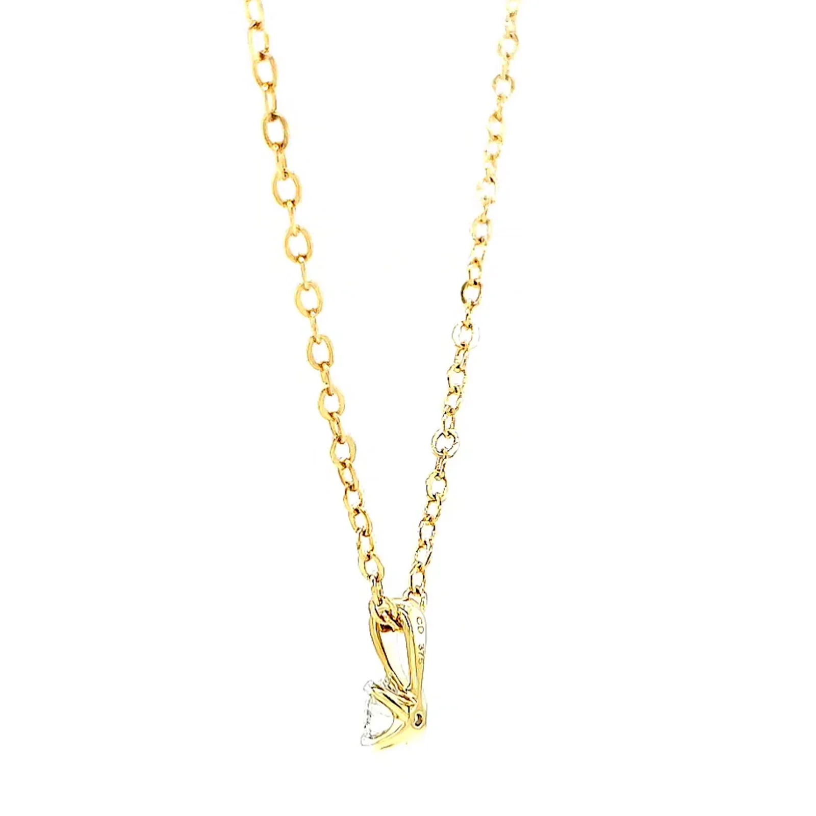 Celebration 9ct Yellow Gold Round Brilliant Cut 1/4 CARAT Lab Grown Diamond Pendant - Image 28