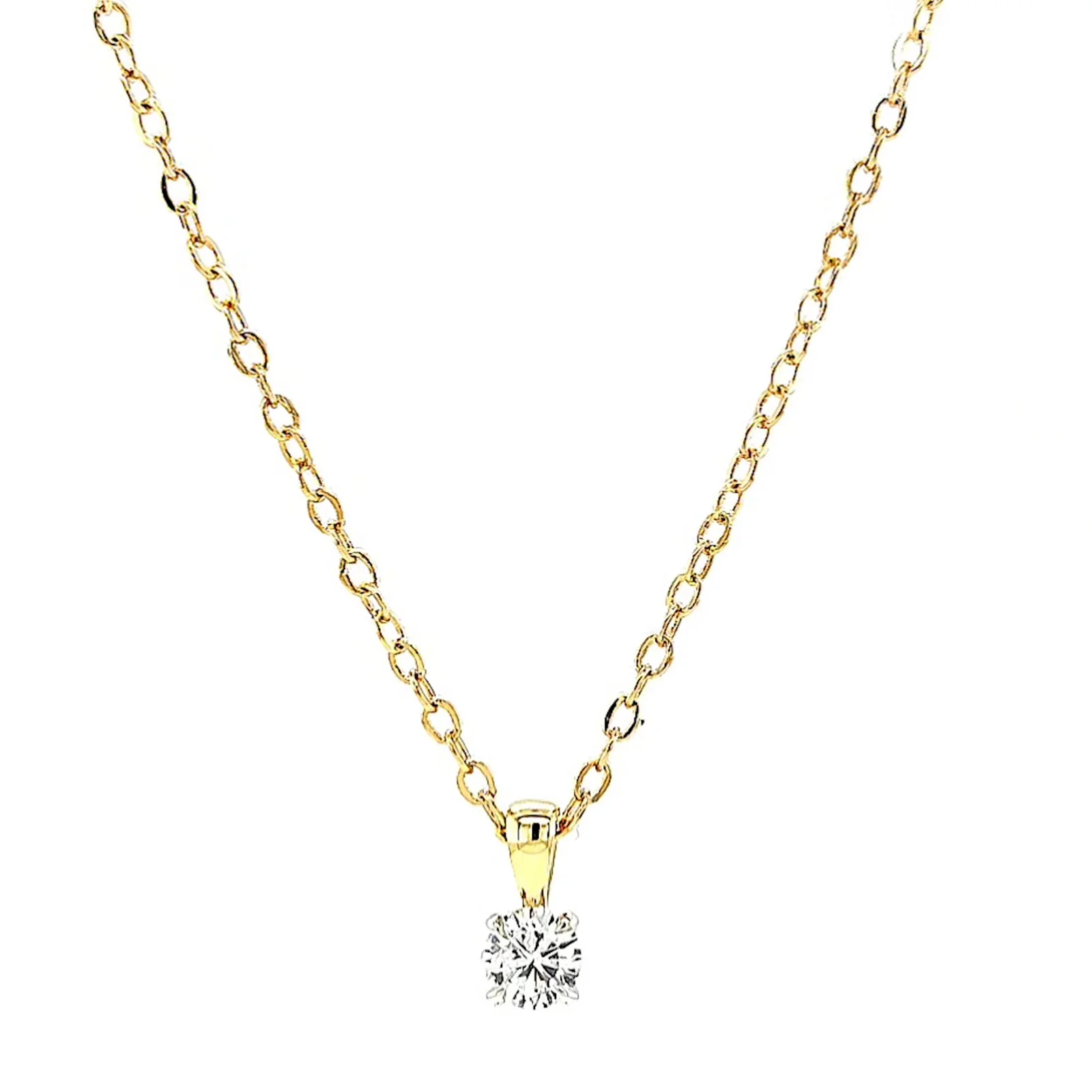 Celebration 9ct Yellow Gold Round Brilliant Cut 1/4 CARAT Lab Grown Diamond Pendant - Image 3