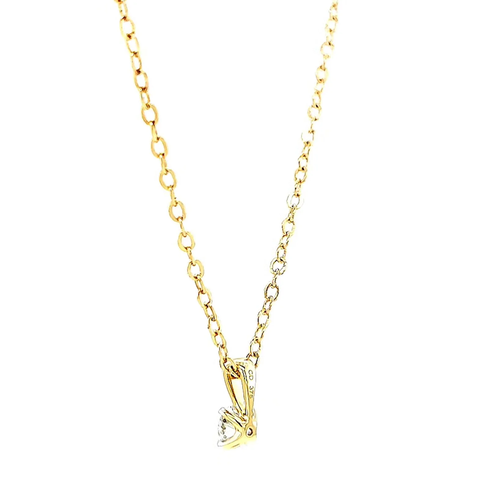 Celebration 9ct Yellow Gold Round Brilliant Cut 1/4 CARAT Lab Grown Diamond Pendant - Image 30
