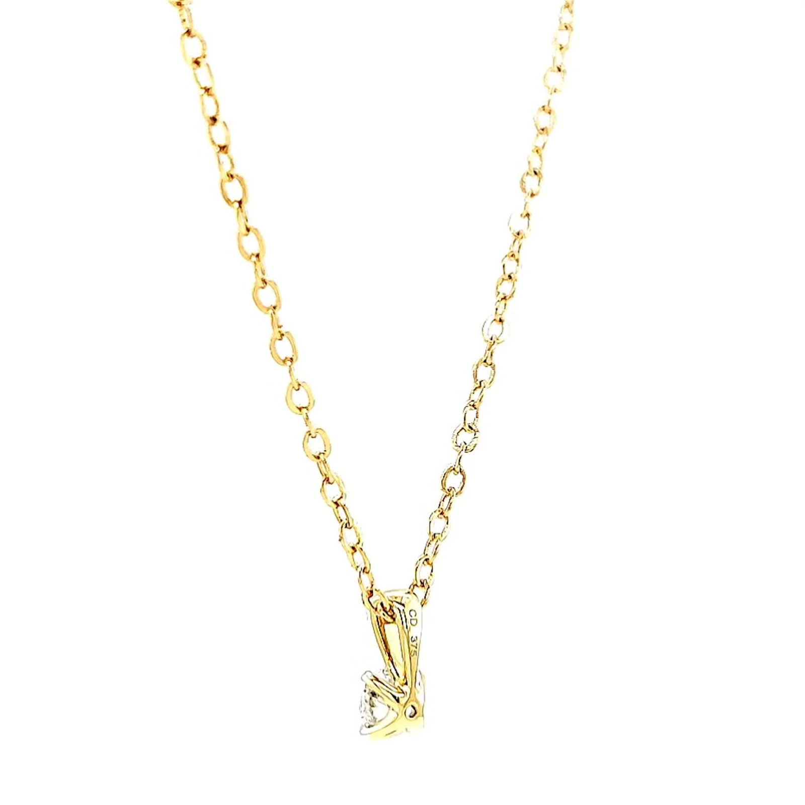 Celebration 9ct Yellow Gold Round Brilliant Cut 1/4 CARAT Lab Grown Diamond Pendant - Image 31