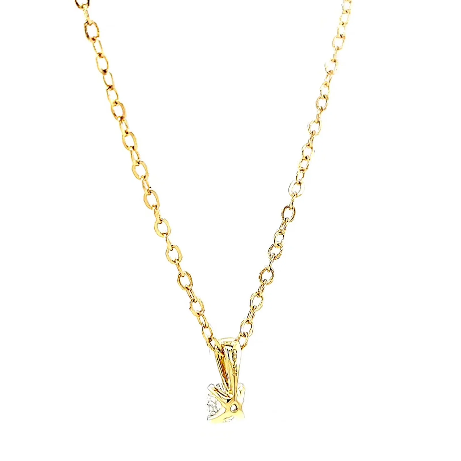 Celebration 9ct Yellow Gold Round Brilliant Cut 1/4 CARAT Lab Grown Diamond Pendant - Image 33