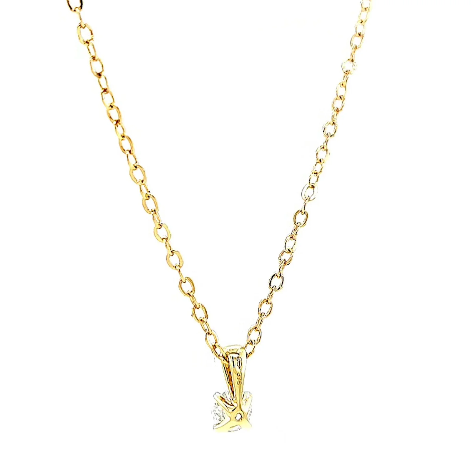 Celebration 9ct Yellow Gold Round Brilliant Cut 1/4 CARAT Lab Grown Diamond Pendant - Image 34