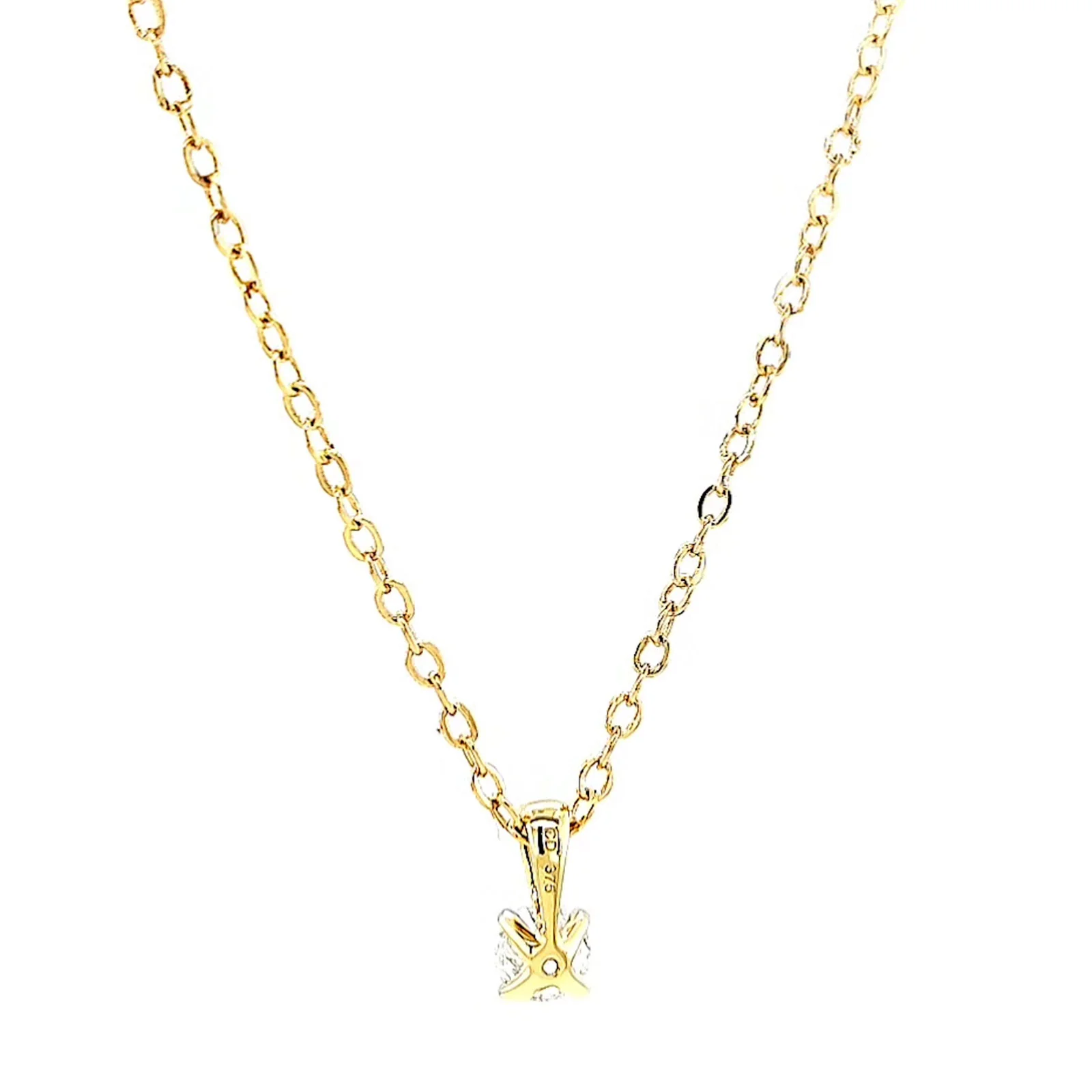 Celebration 9ct Yellow Gold Round Brilliant Cut 1/4 CARAT Lab Grown Diamond Pendant - Image 36