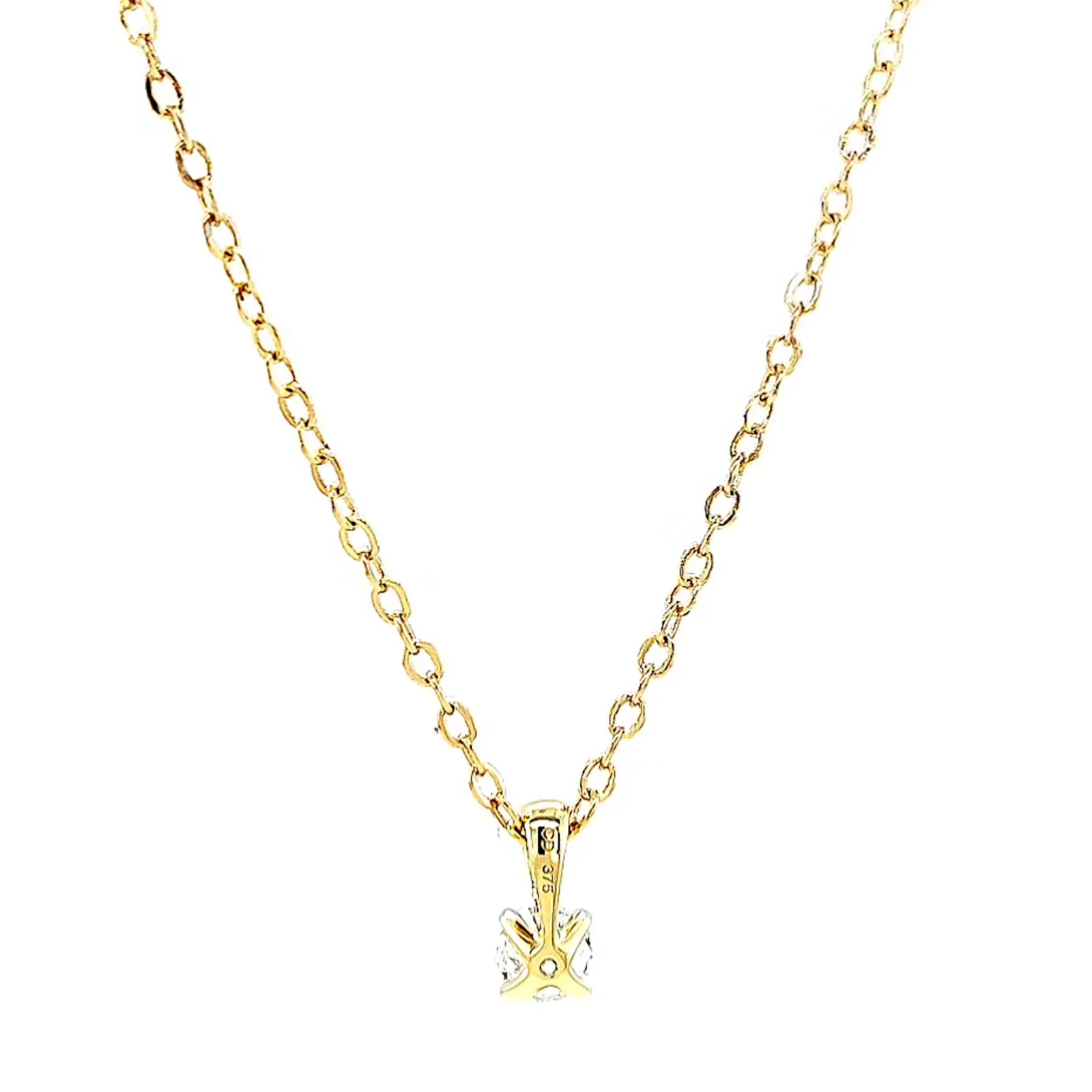 Celebration 9ct Yellow Gold Round Brilliant Cut 1/4 CARAT Lab Grown Diamond Pendant - Image 37