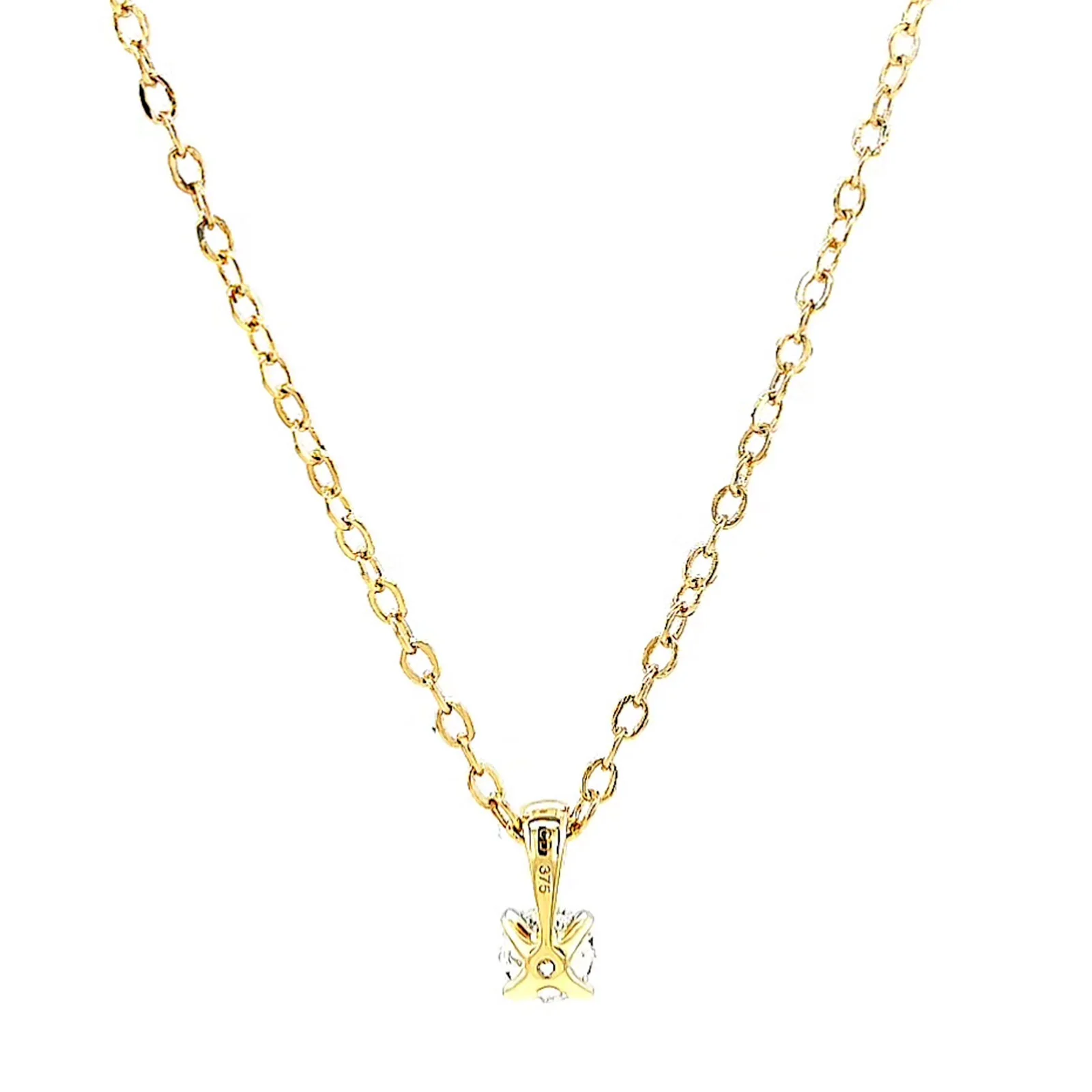 Celebration 9ct Yellow Gold Round Brilliant Cut 1/4 CARAT Lab Grown Diamond Pendant - Image 38