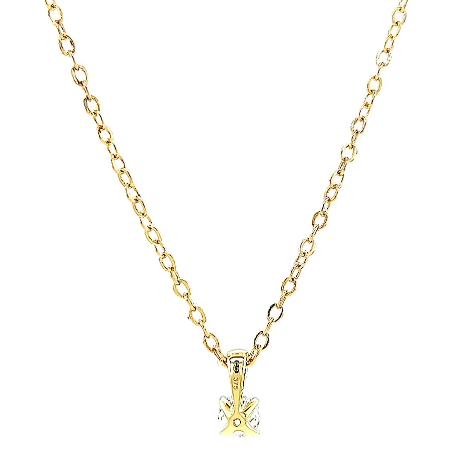 Celebration 9ct Yellow Gold Round Brilliant Cut 1/4 CARAT Lab Grown Diamond Pendant - Image 39