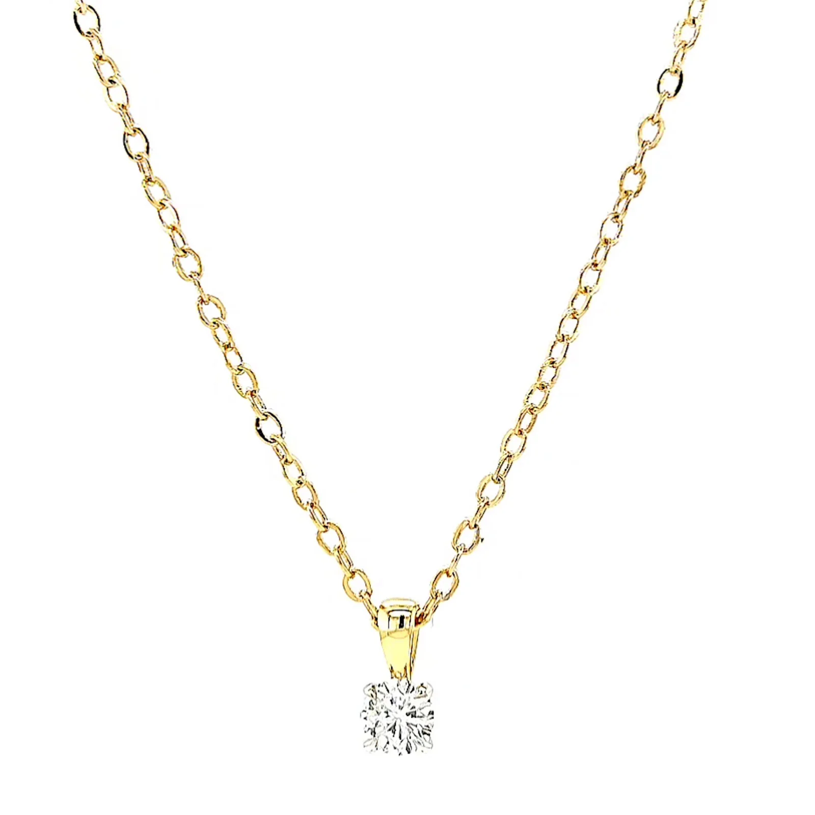 Celebration 9ct Yellow Gold Round Brilliant Cut 1/4 CARAT Lab Grown Diamond Pendant - Image 4