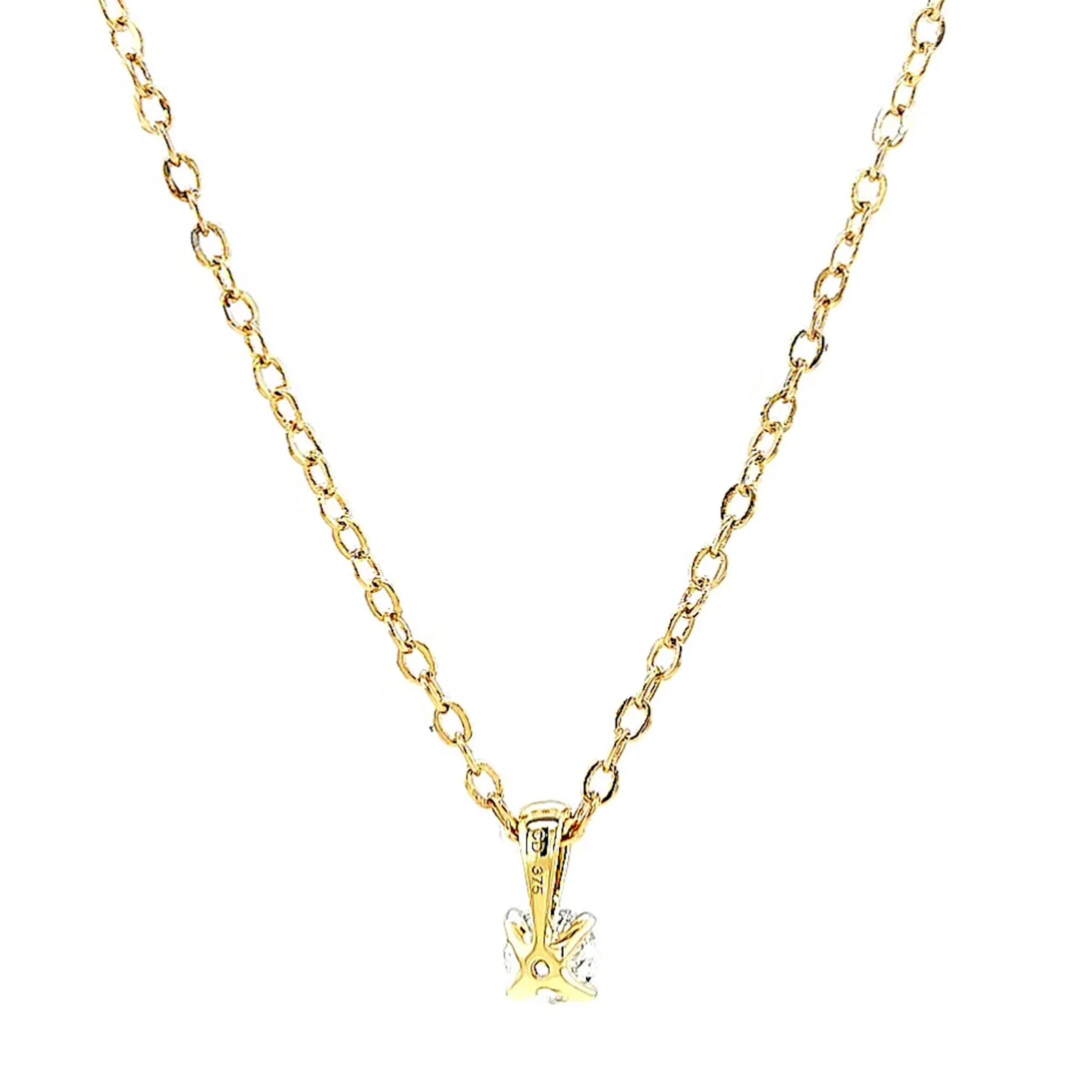Celebration 9ct Yellow Gold Round Brilliant Cut 1/4 CARAT Lab Grown Diamond Pendant - Image 40
