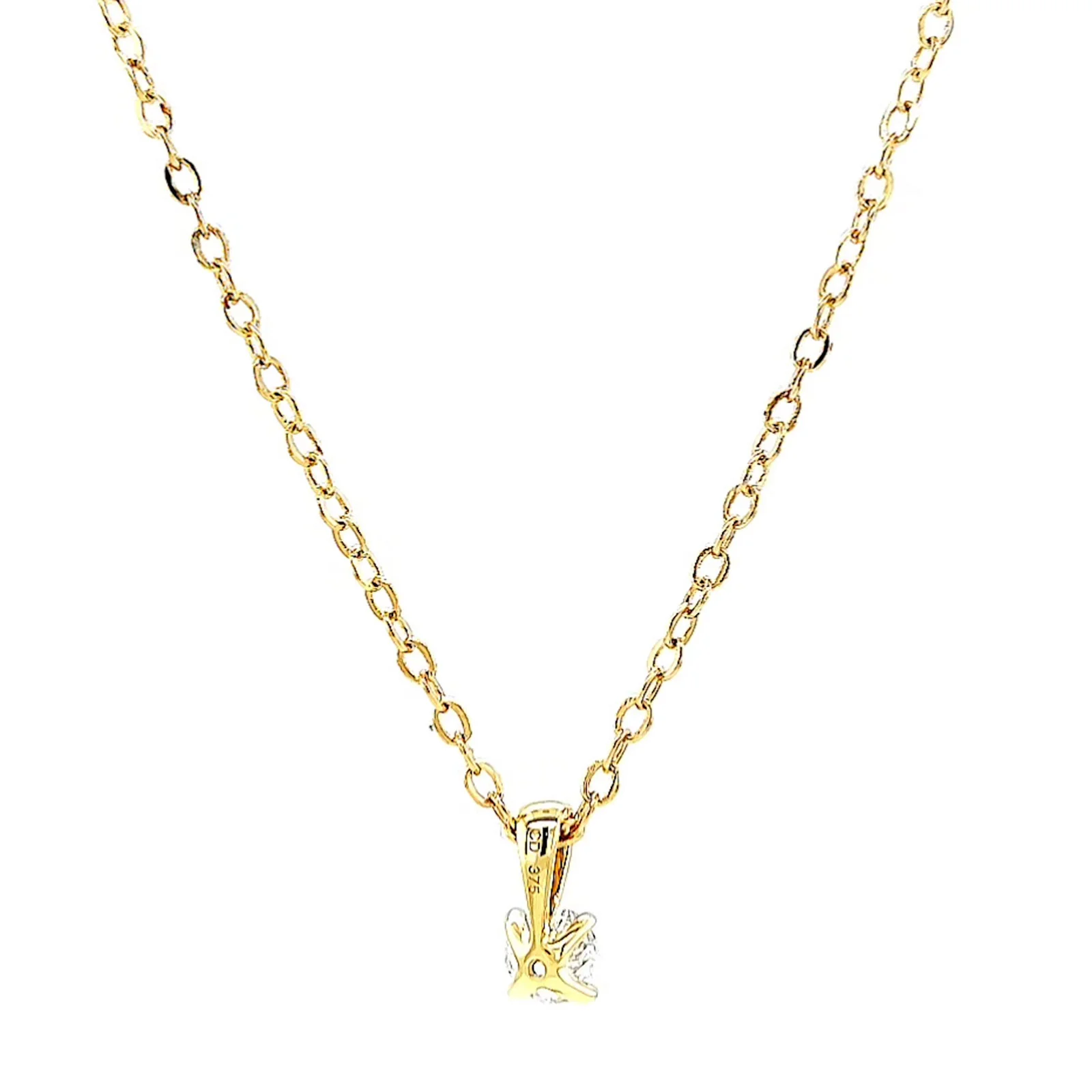 Celebration 9ct Yellow Gold Round Brilliant Cut 1/4 CARAT Lab Grown Diamond Pendant - Image 41