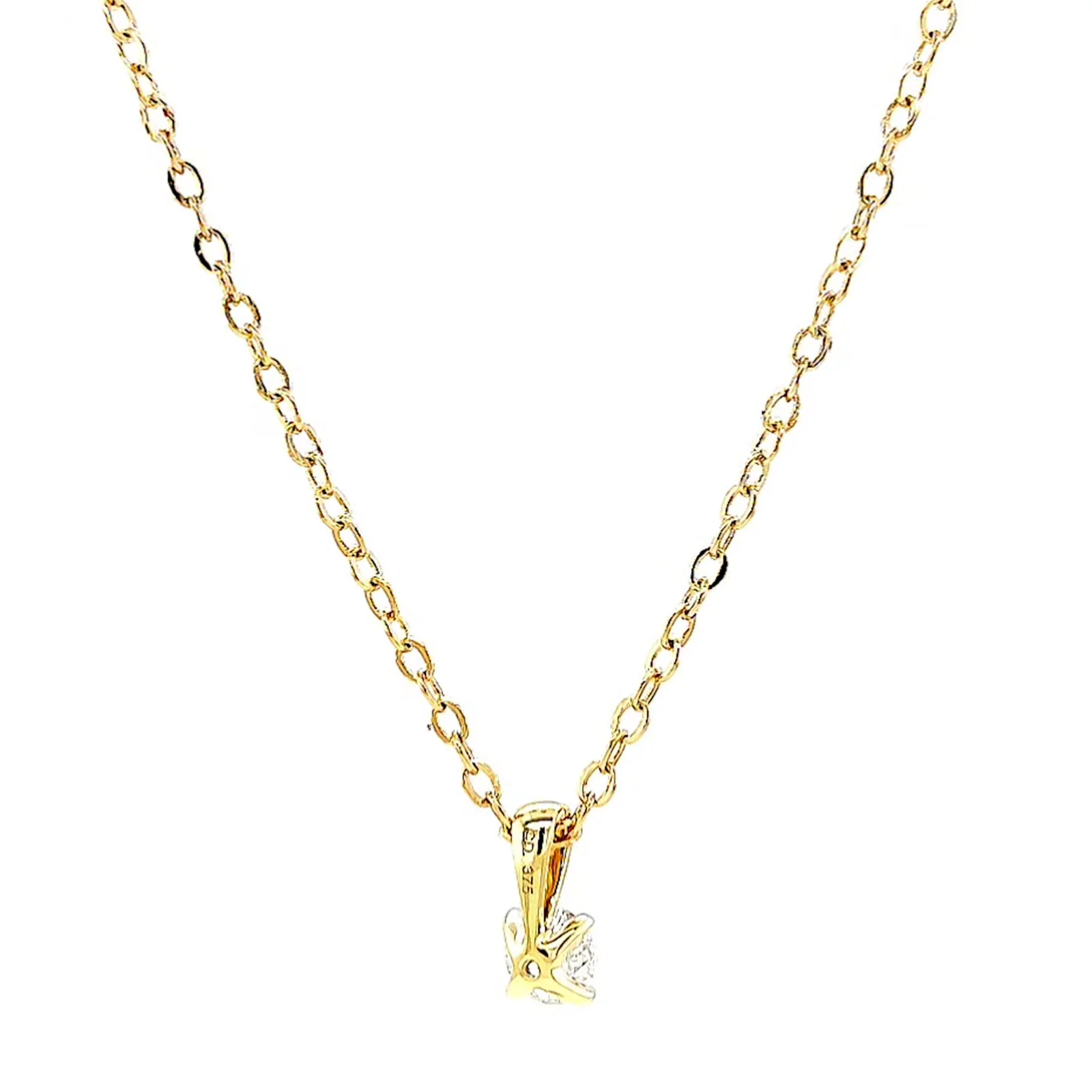 Celebration 9ct Yellow Gold Round Brilliant Cut 1/4 CARAT Lab Grown Diamond Pendant - Image 42
