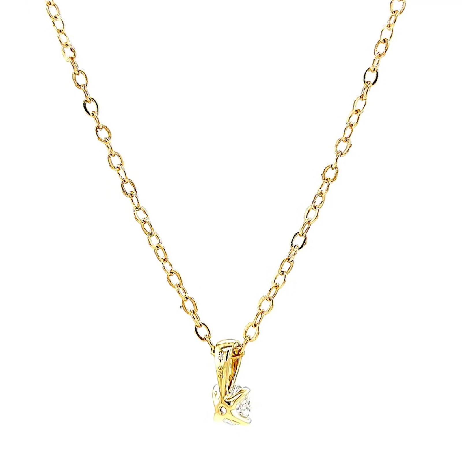 Celebration 9ct Yellow Gold Round Brilliant Cut 1/4 CARAT Lab Grown Diamond Pendant - Image 43