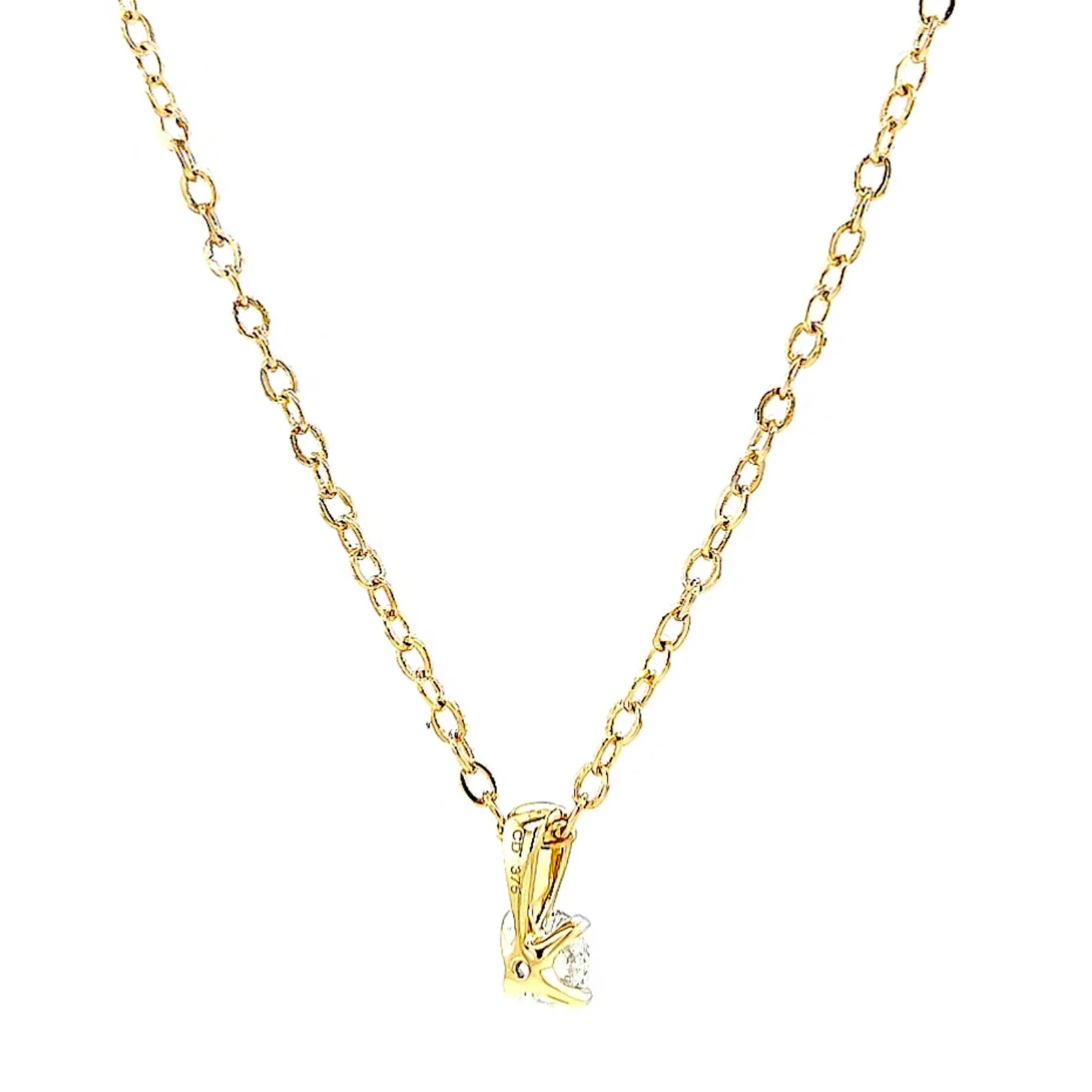 Celebration 9ct Yellow Gold Round Brilliant Cut 1/4 CARAT Lab Grown Diamond Pendant - Image 44